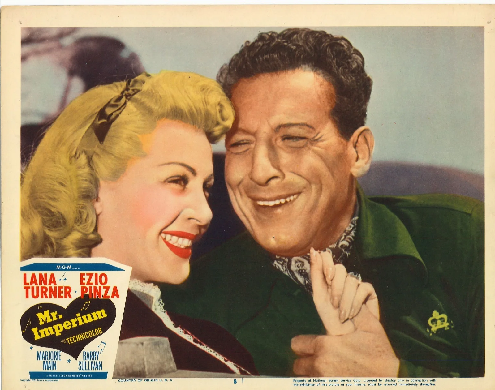 Mr Imperium 3x ORIGINAL US Lobby Cards Lana Turner Ezio Pinza 1951, изображение 4