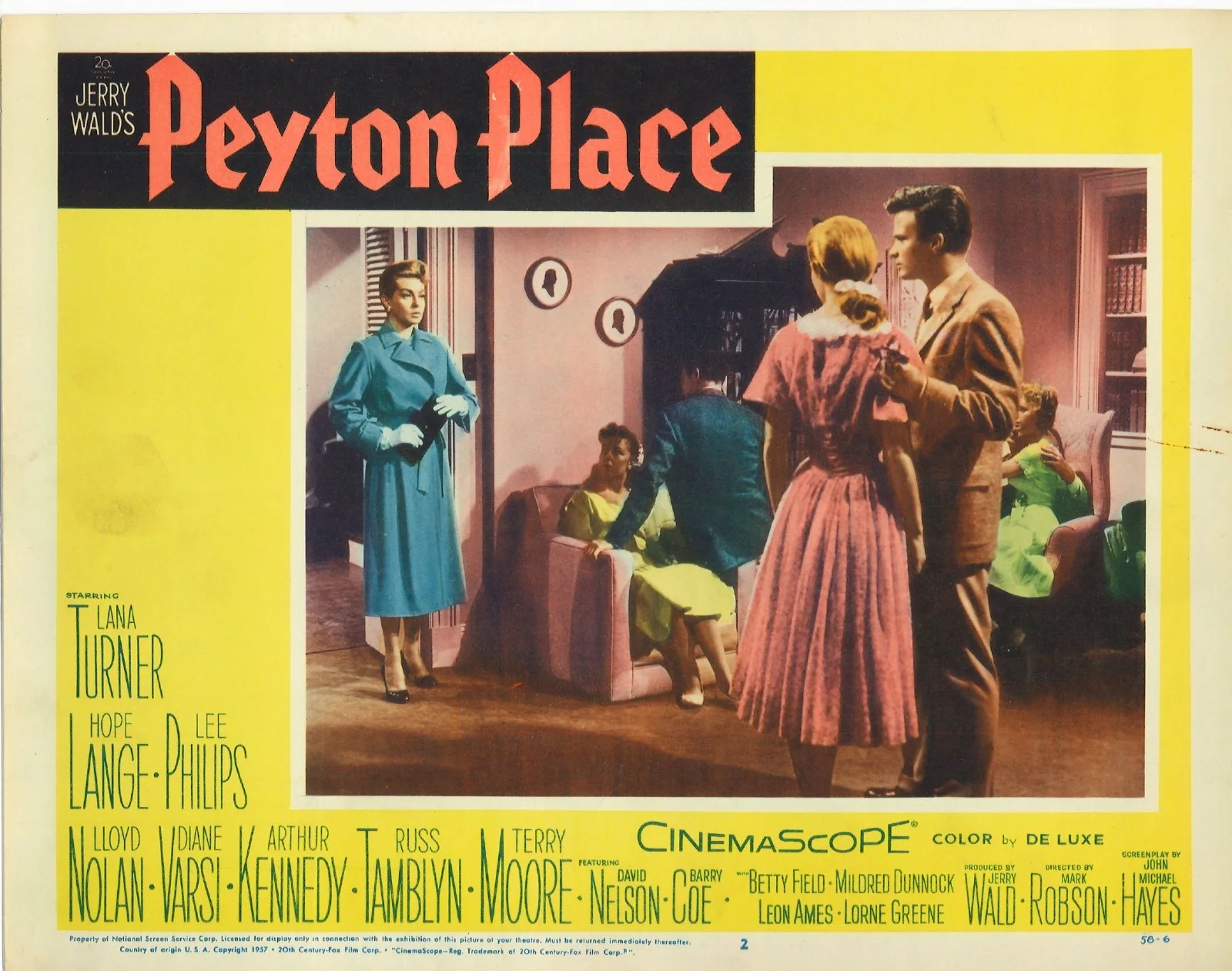 Peyton Place 4x ORIGINAL US Lobby Cards Lana Turner Hope Lange 1957, image 4