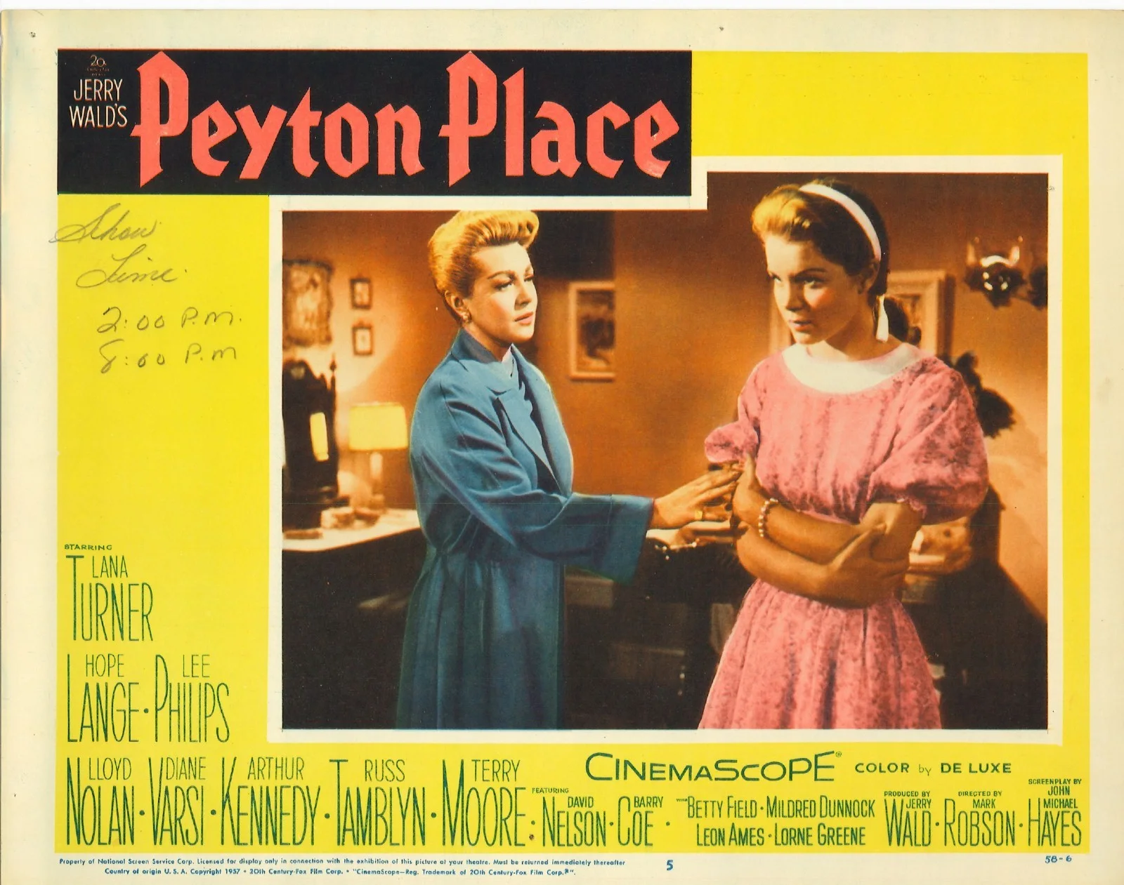 Peyton Place 4x ORIGINAL US Lobby Cards Lana Turner Hope Lange 1957, image 5