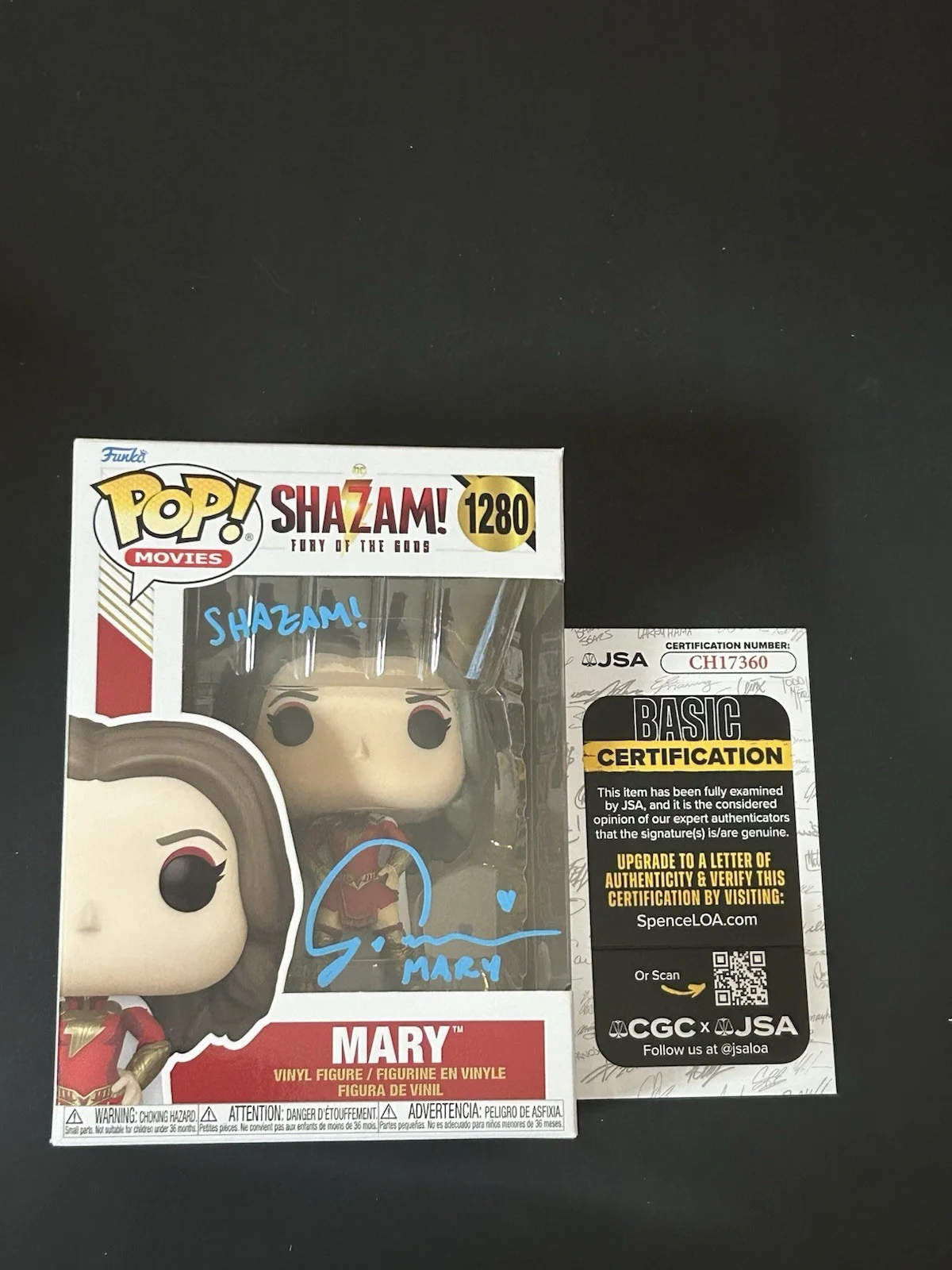 Grace Caroline Currey — Funko Pop! Mary #1280 Shazam Signed by Grace Caroline Currey JSA COA