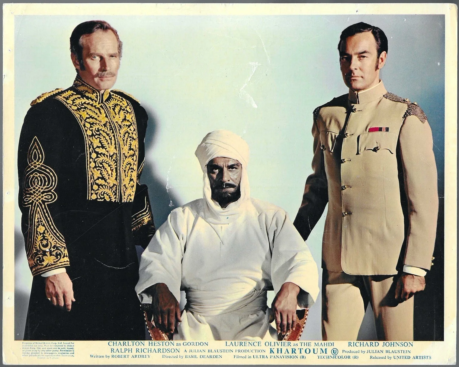 Khartoum 8x ORIGINAL UK FOH Lobby Cards Charlton Heston Laurence Olivier 1966, изображение 2