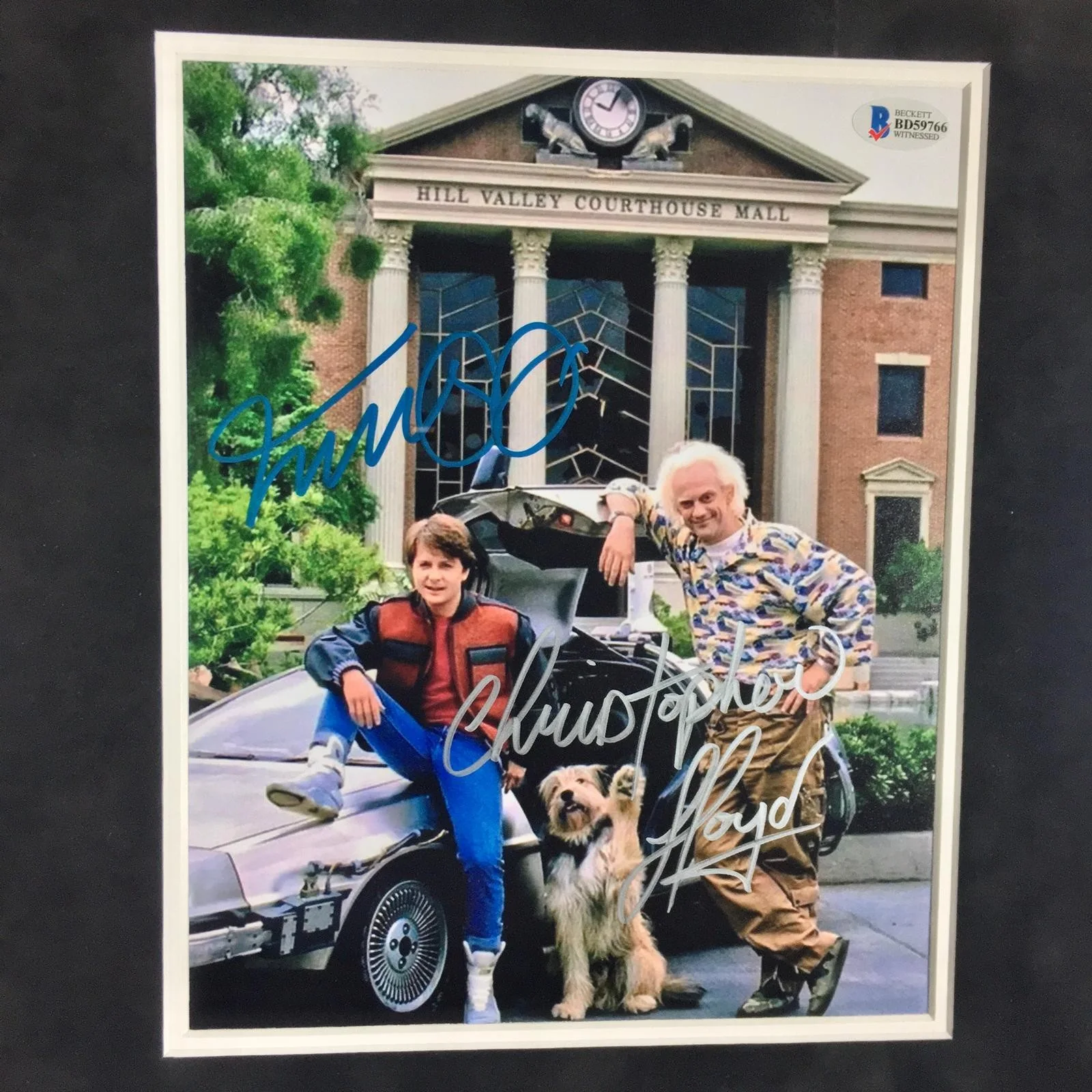 Michael J. Fox — Back to the Future Prop Plate Christopher Lloyd Michael J. Fox Signed Beckett, image 2