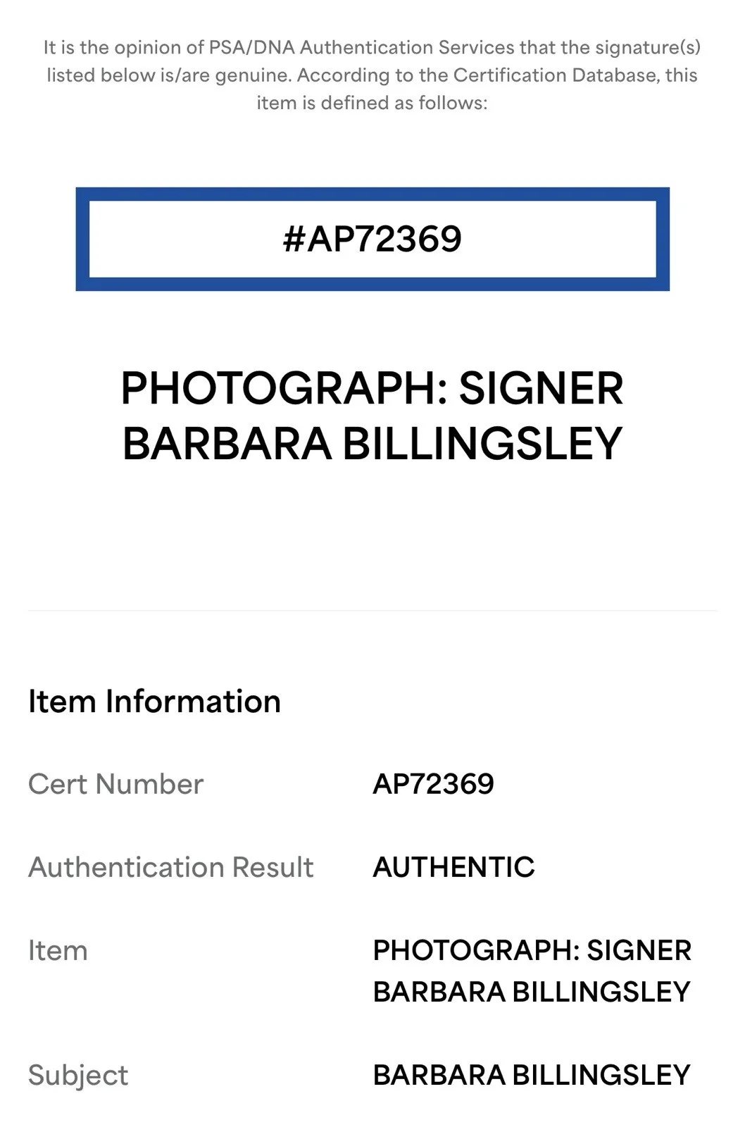 Barbara Billingsley — Barbara Billingsley Signed 8x10 Photo Leave It To Beaver PSA COA not JSA BAS, изображение 3
