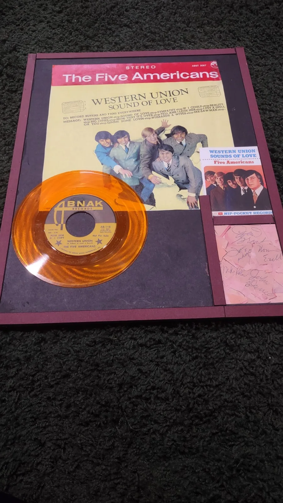 The Five Americans - A Nice Matted Display Ready For Framing Signed By All 5, image 2