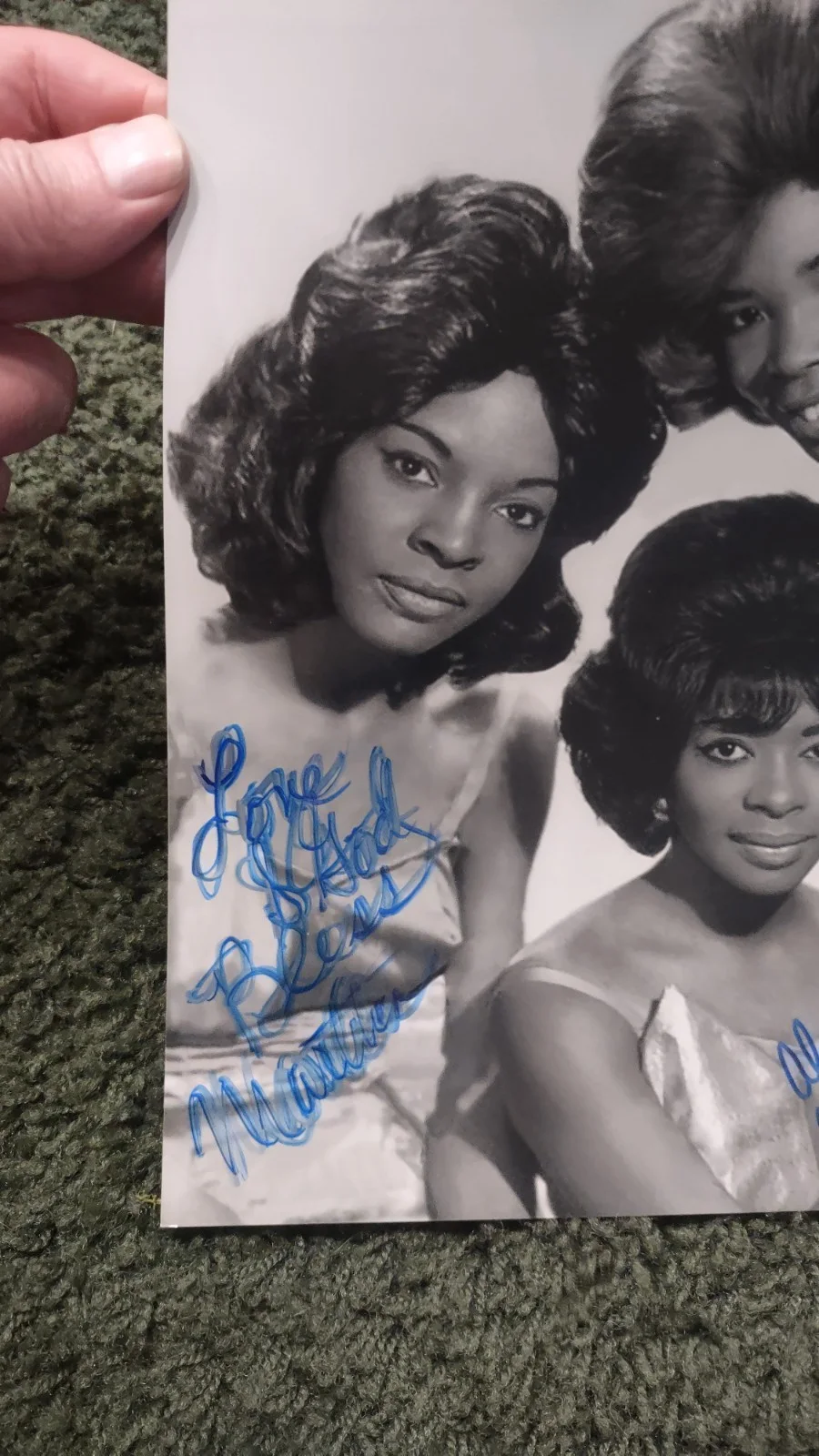 Martha & The Vandella's - B & W 8 X 10 Photo Autographed By All 3 Members, изображение 2