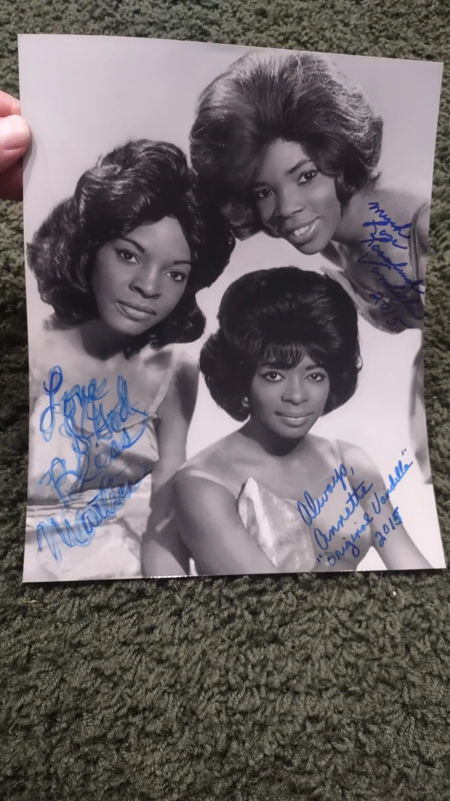 Martha & The Vandella's - B & W 8 X 10 Photo Autographed By All 3 Members, изображение 3
