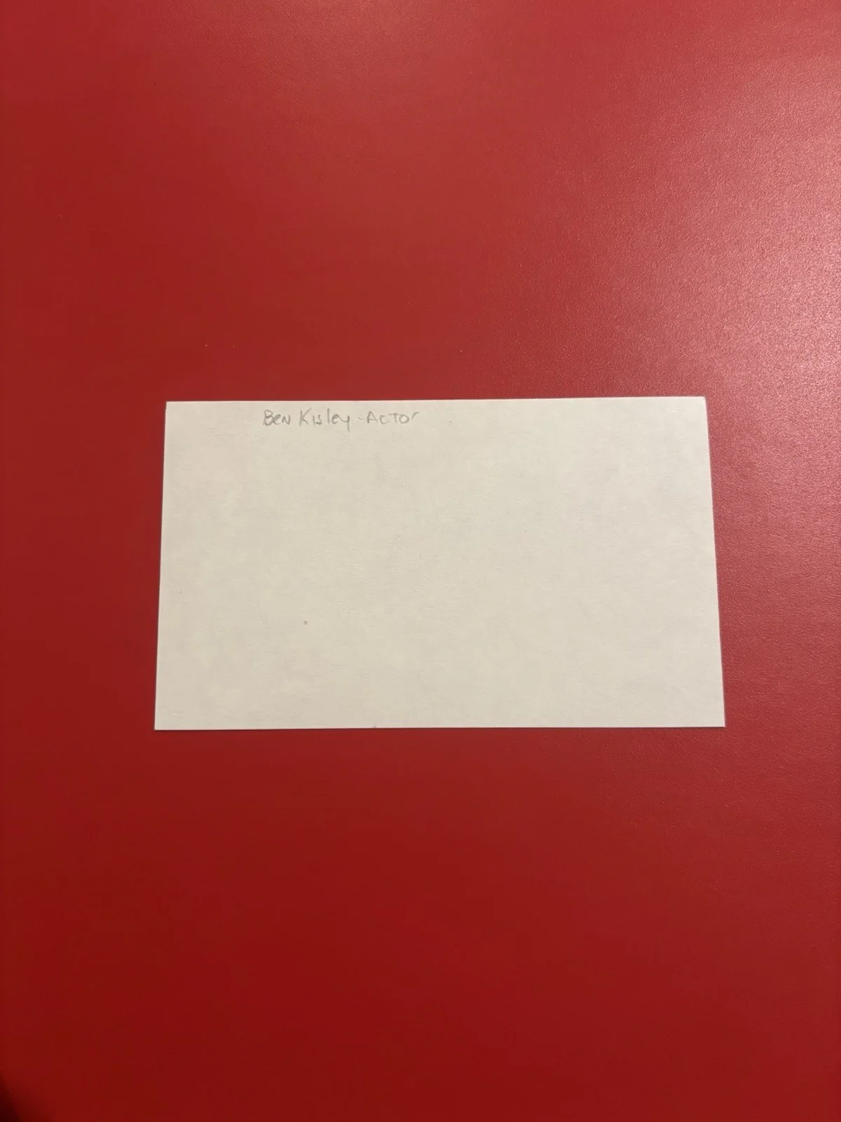 Ben Kingsley — Ben Kingsley Academy Award Winner Hand Signed Autographed 3 x 5 Index Card, изображение 2