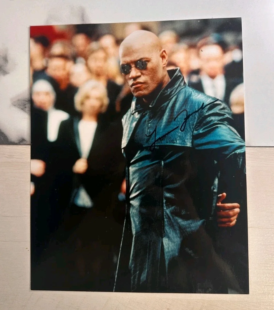 Laurence Fishburne Signed Matrix Photo Morpheus Leather Coat Autograph COA, image 2