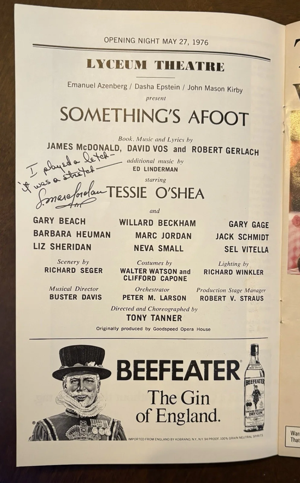 Something’s Afoot-Playbill-Signed-Autograph-Broadway, image 2