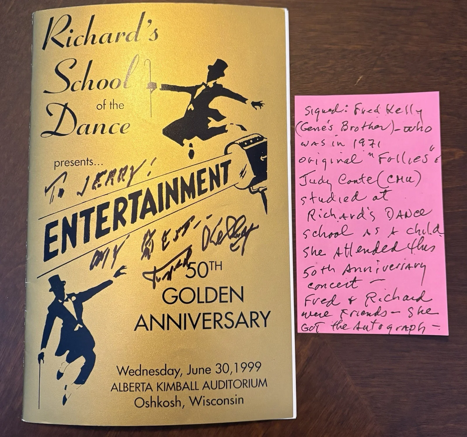 Fred Kelley Autograph (Gene Kelley’s Brother)-Signed Dance Program, image 2