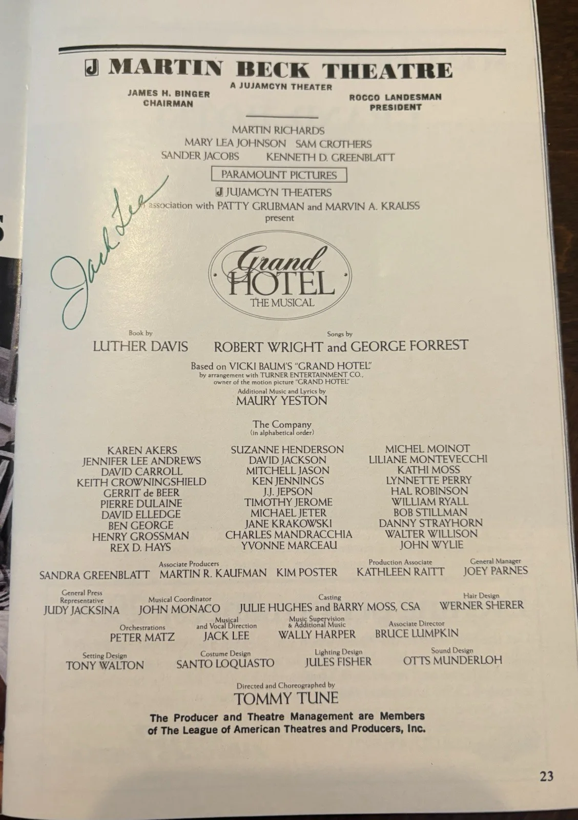 Grand Hotel-Playbill-signed-autograph-Broadway, image 2