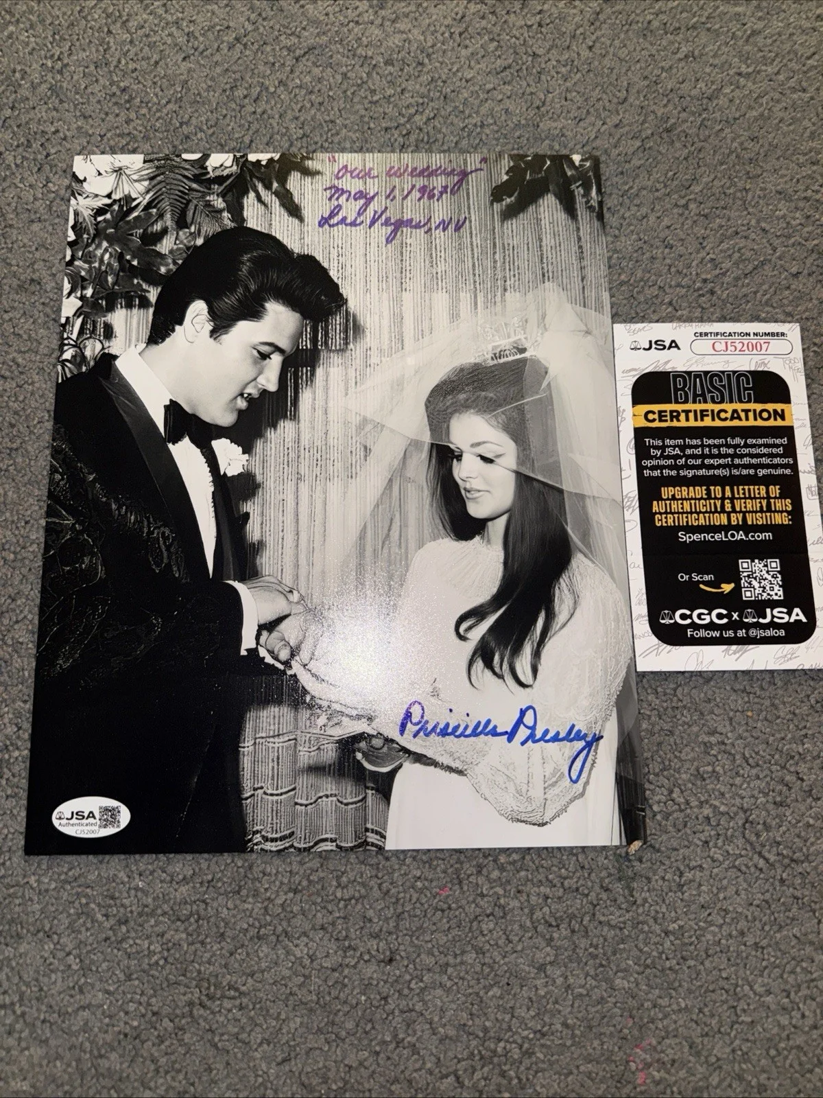 Priscilla Presley AUTOGRAPH SIGNED 8x10 RARE WEDDING QUOTE Elvis JSA, изображение 5
