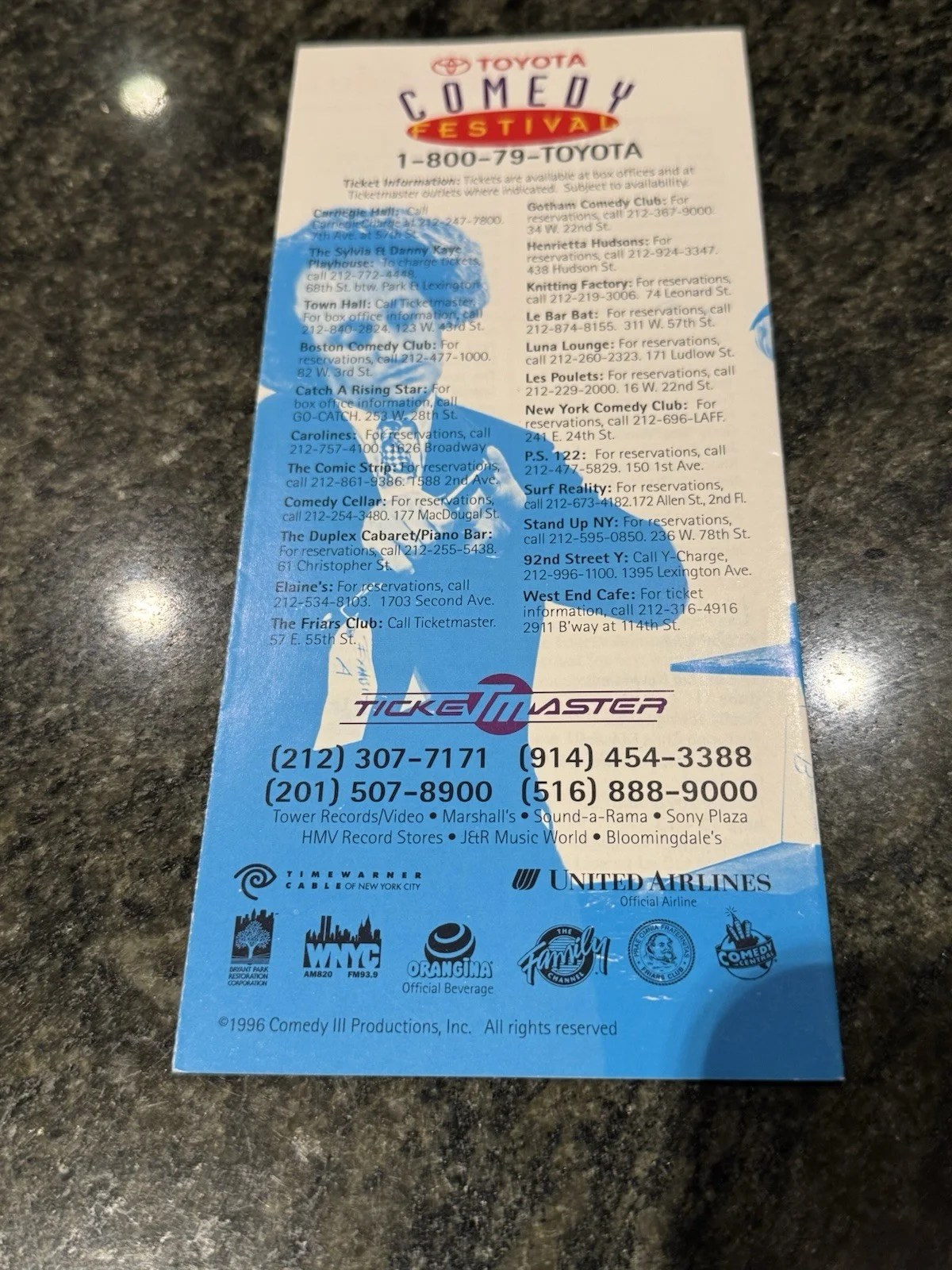 A Three Stooges Tribute Comedy Festival Flyer Signed by Host Robert Klein 1996, изображение 3