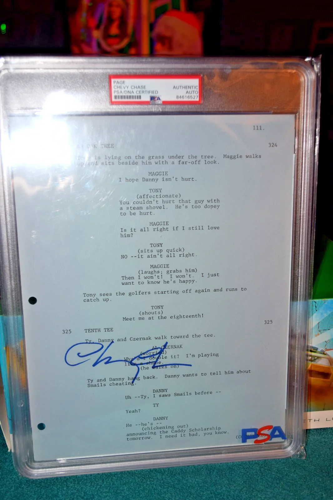 Chevy Chase — Chevy Chase Autograph Signed Caddyshack Script Page PSA/DNA Encapsulated Cert, image 2