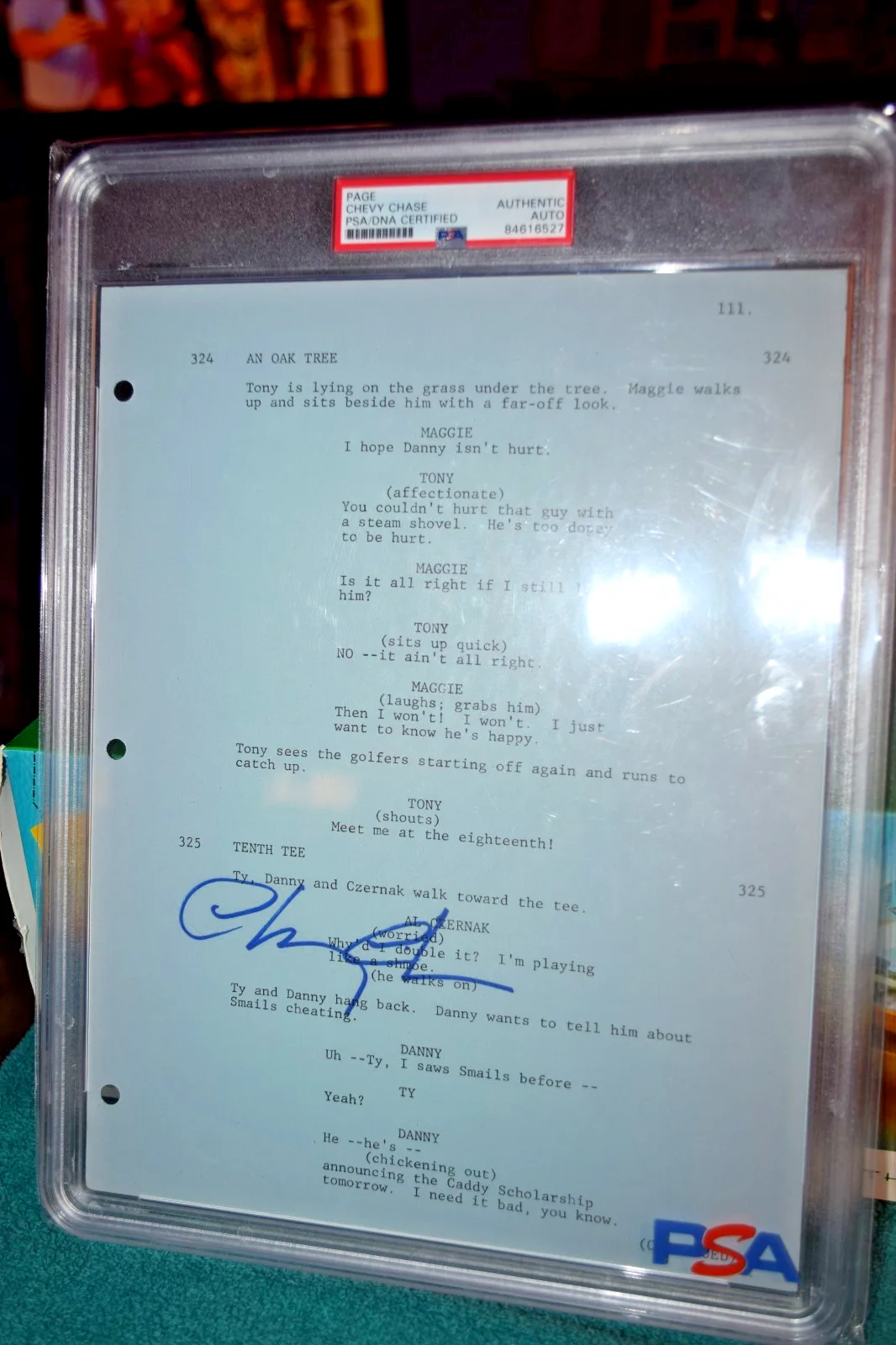 Chevy Chase — Chevy Chase Autograph Signed Caddyshack Script Page PSA/DNA Encapsulated Cert, image 4