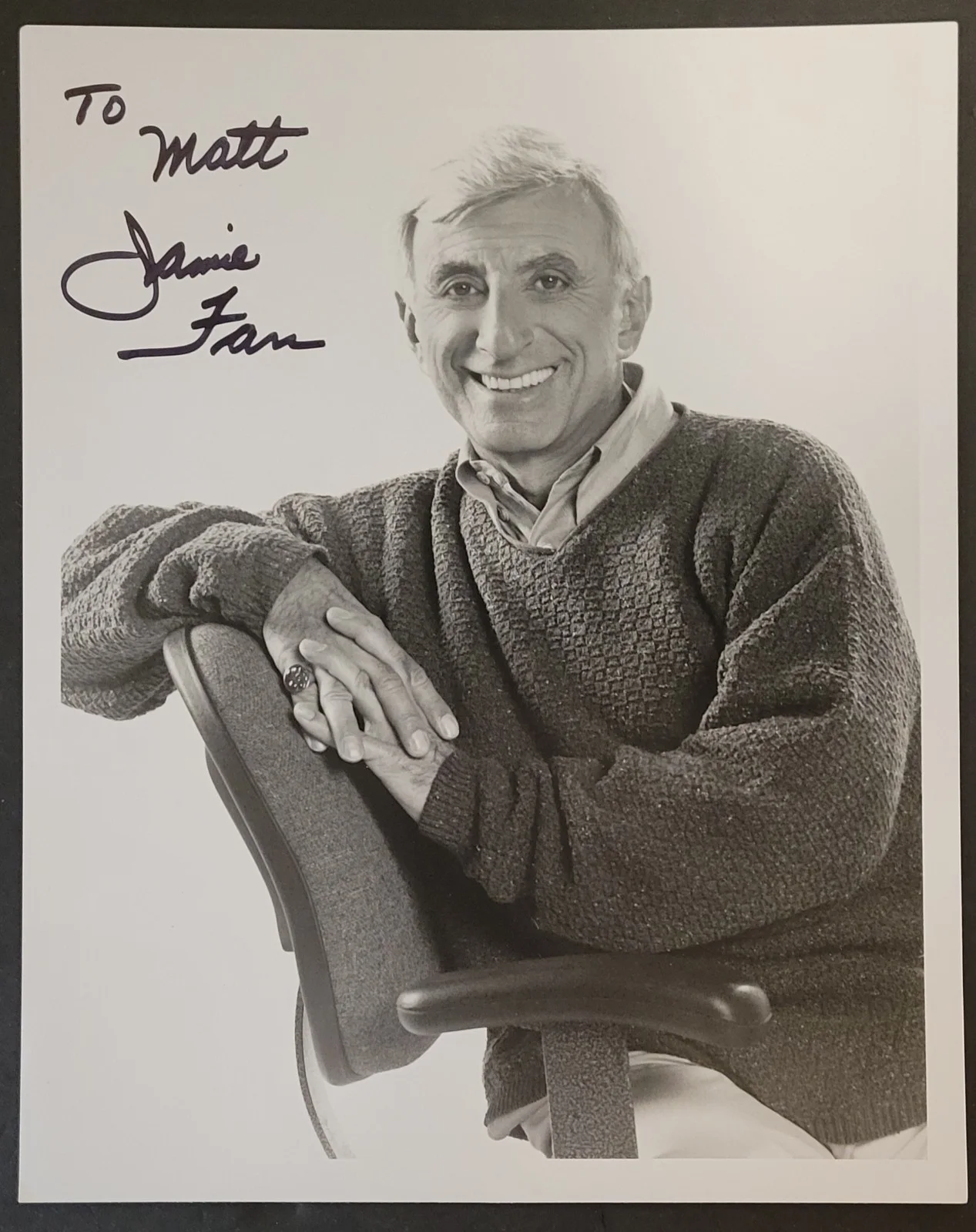 Jamie Farr — Jamie Farr Comedian Actor Autographed Signed 8"x10" Black & White Photo M*A*S*H