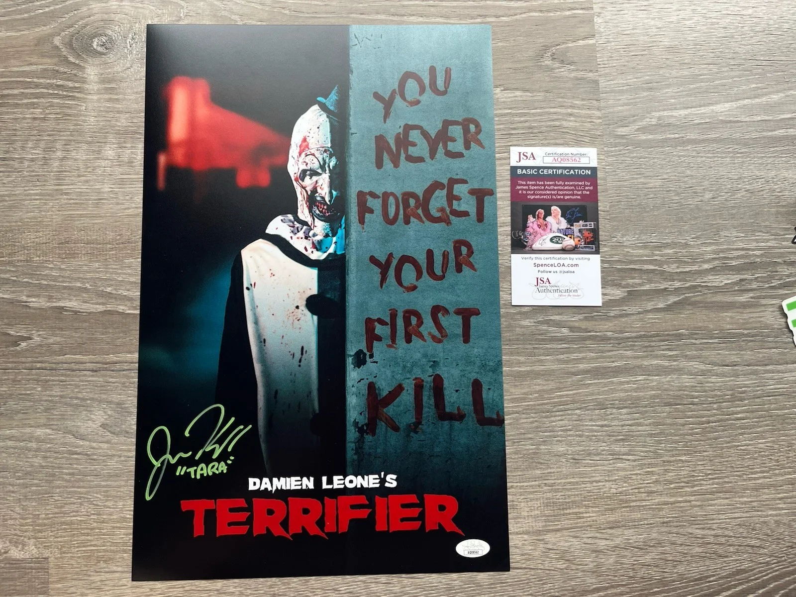 Jenna Kanell — Jenna Kanell Signed Terrifier 11x17 Photo JSA COA Tara Heyes Art The Clown