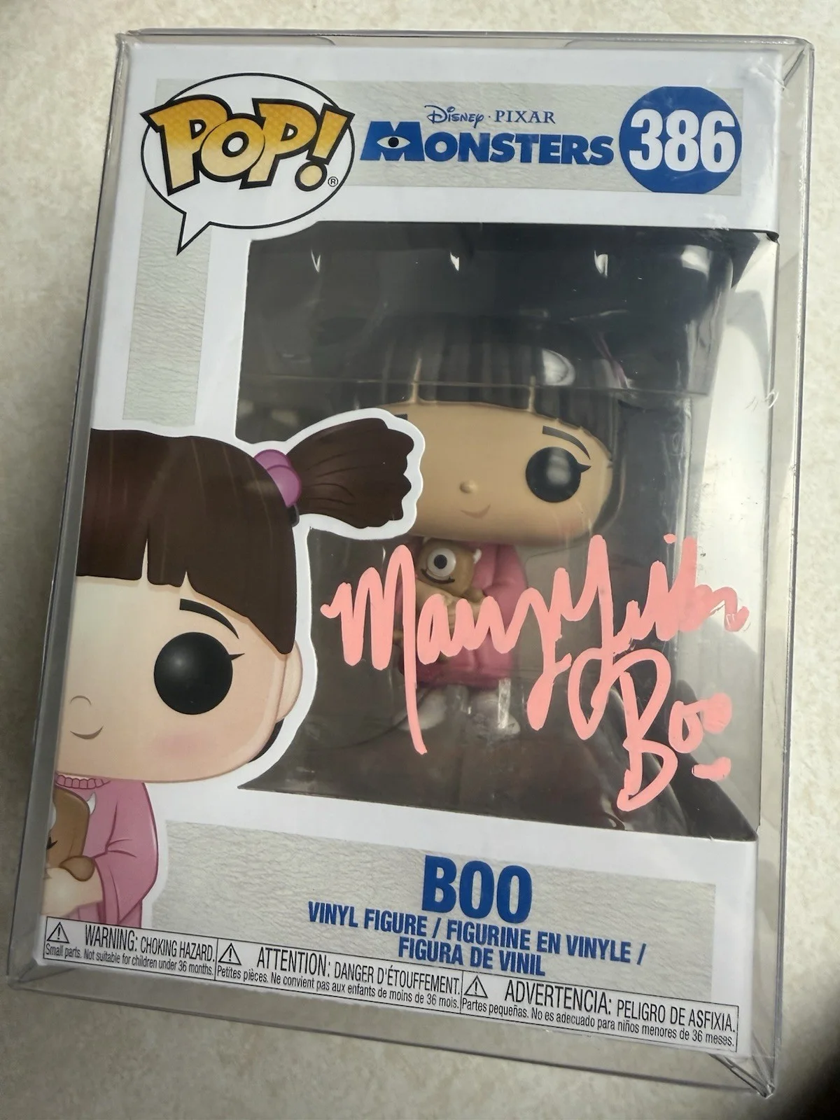 Mary Gibbs — Mary Gibbs ~ Signed Monsters, Inc. ~ Boo Signed ~ Funko Pop! ~#386 ~ JSA COA