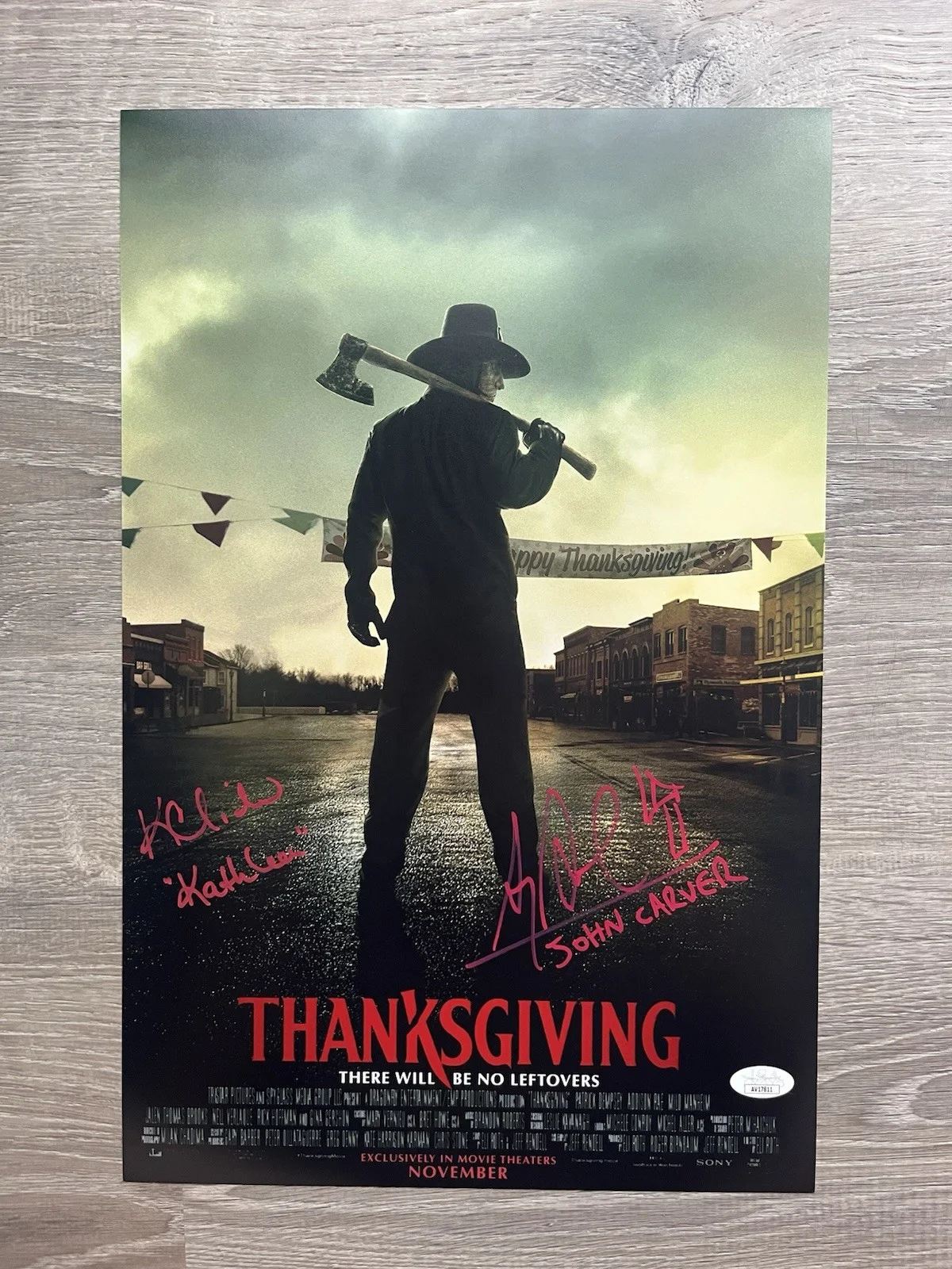 Karen Cliche Alex Armbruster Signed Thanksgiving 11x17 Photo JSA COA John Carver, изображение 2
