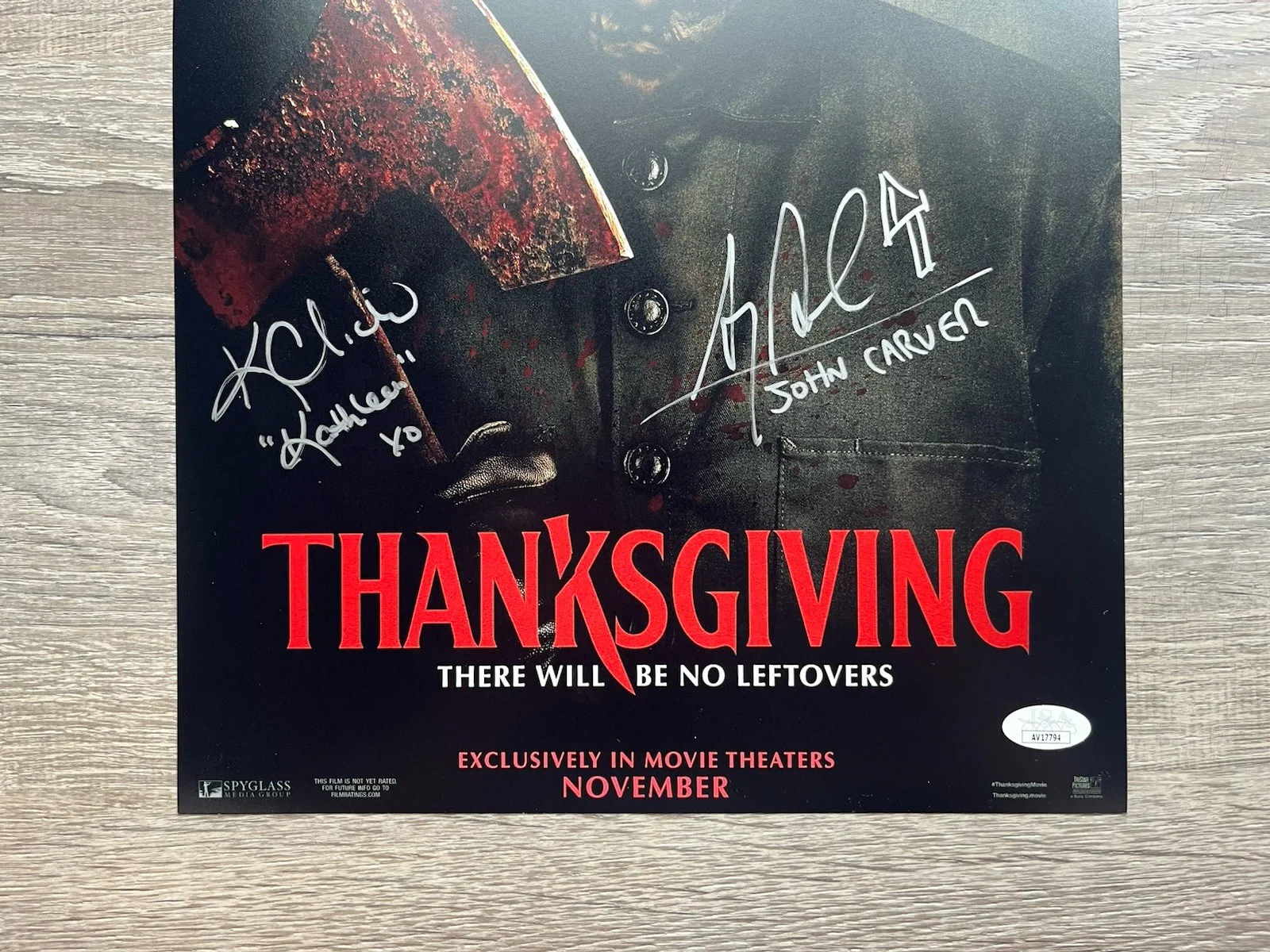Karen Cliche Alex Armbruster Signed Thanksgiving 11x17 Photo JSA COA Horror, image 3