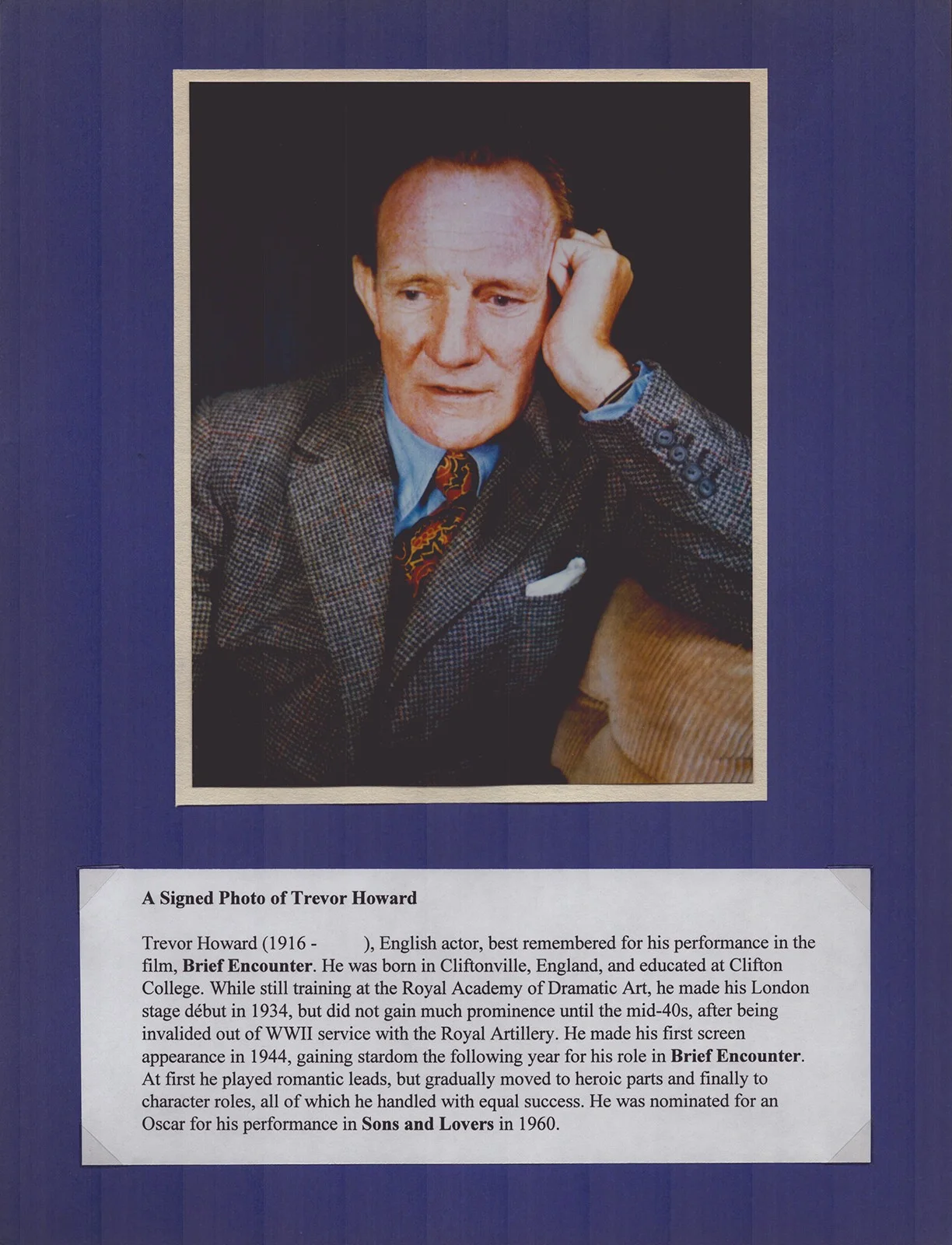 Trevor Howard — TREVOR HOWARD - AUTOGRAPHED SIGNED PHOTOGRAPH, image 3