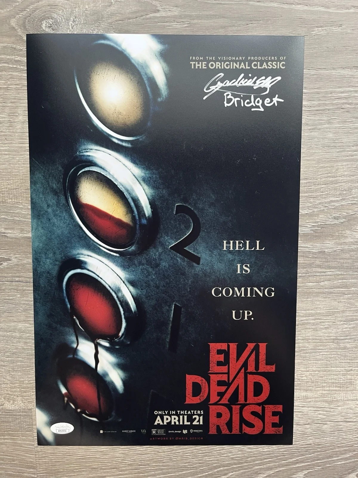 Gabrielle Echols — Gabrielle Echols Signed Evil Dead Rise 11x17 Photo JSA COA Horror Autograph, image 2