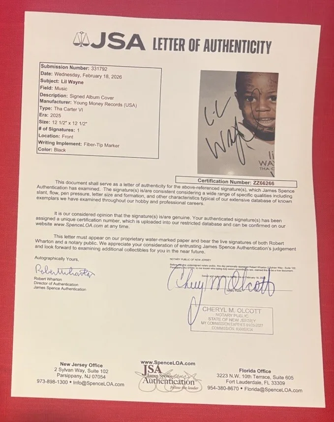 Lil Wayne Signed Autographed THA CARTER VI Vinyl Album JSA, image 3
