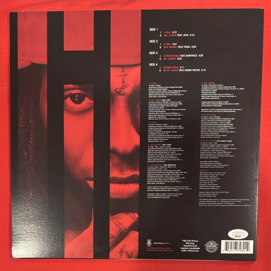 Lil Wayne Signed Autographed THA CARTER III Vinyl Album JSA, image 2