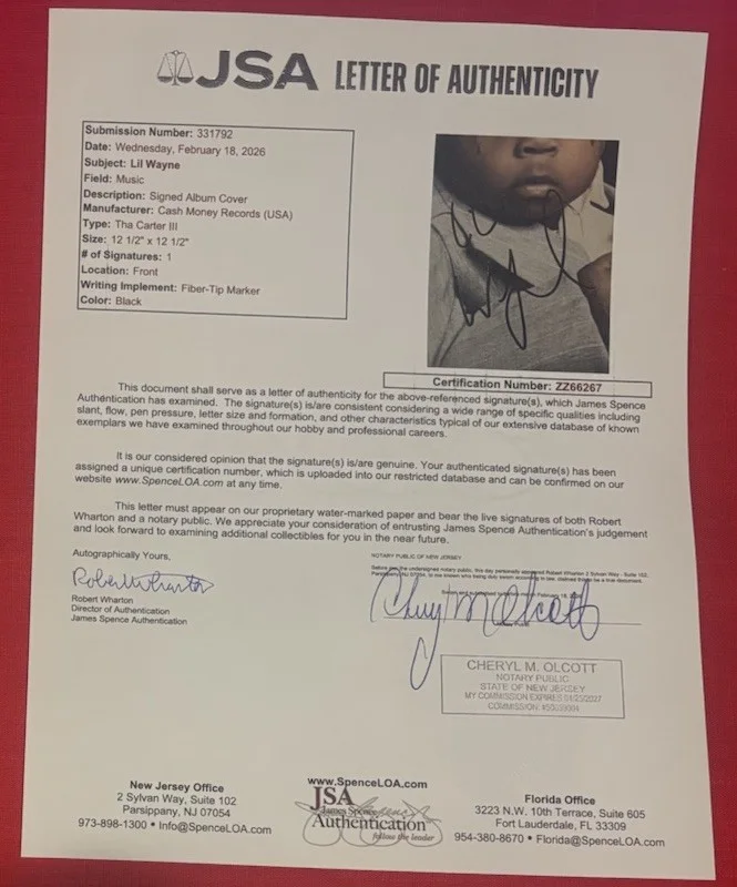 Lil Wayne Signed Autographed THA CARTER III Vinyl Album JSA, image 3