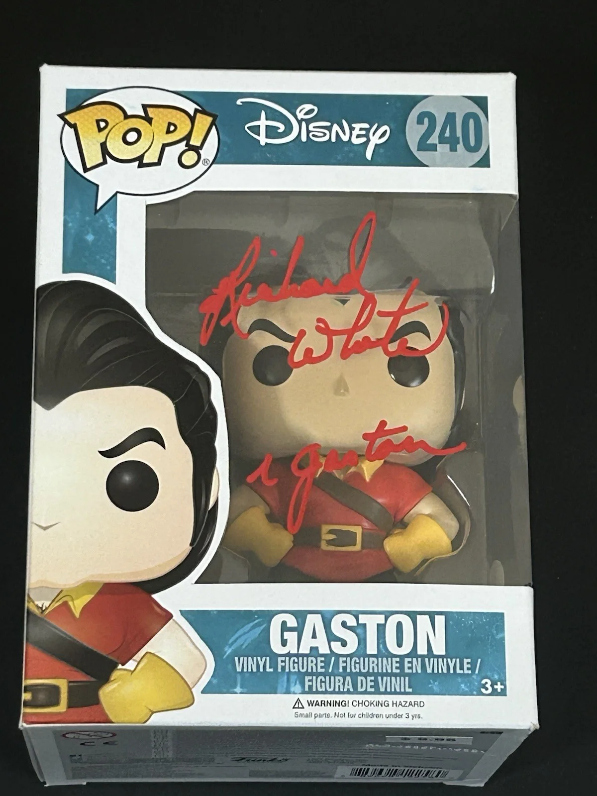 Richard White — Richard White Signed Gaston 240 Disney Funko Pop JSA COA