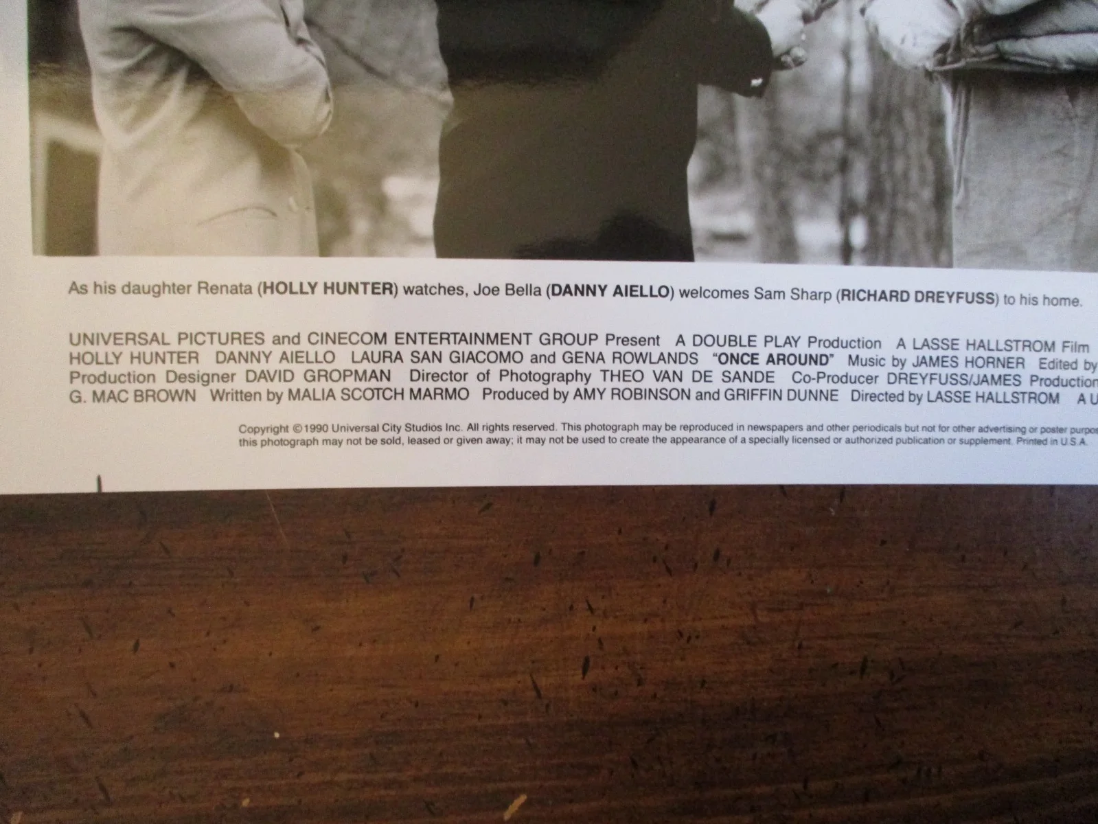 Richard Dreyfuss/Holly Hunter/Danny Aiello("ONCE AROUND")1990 10 x 8 B & W Photo, image 2