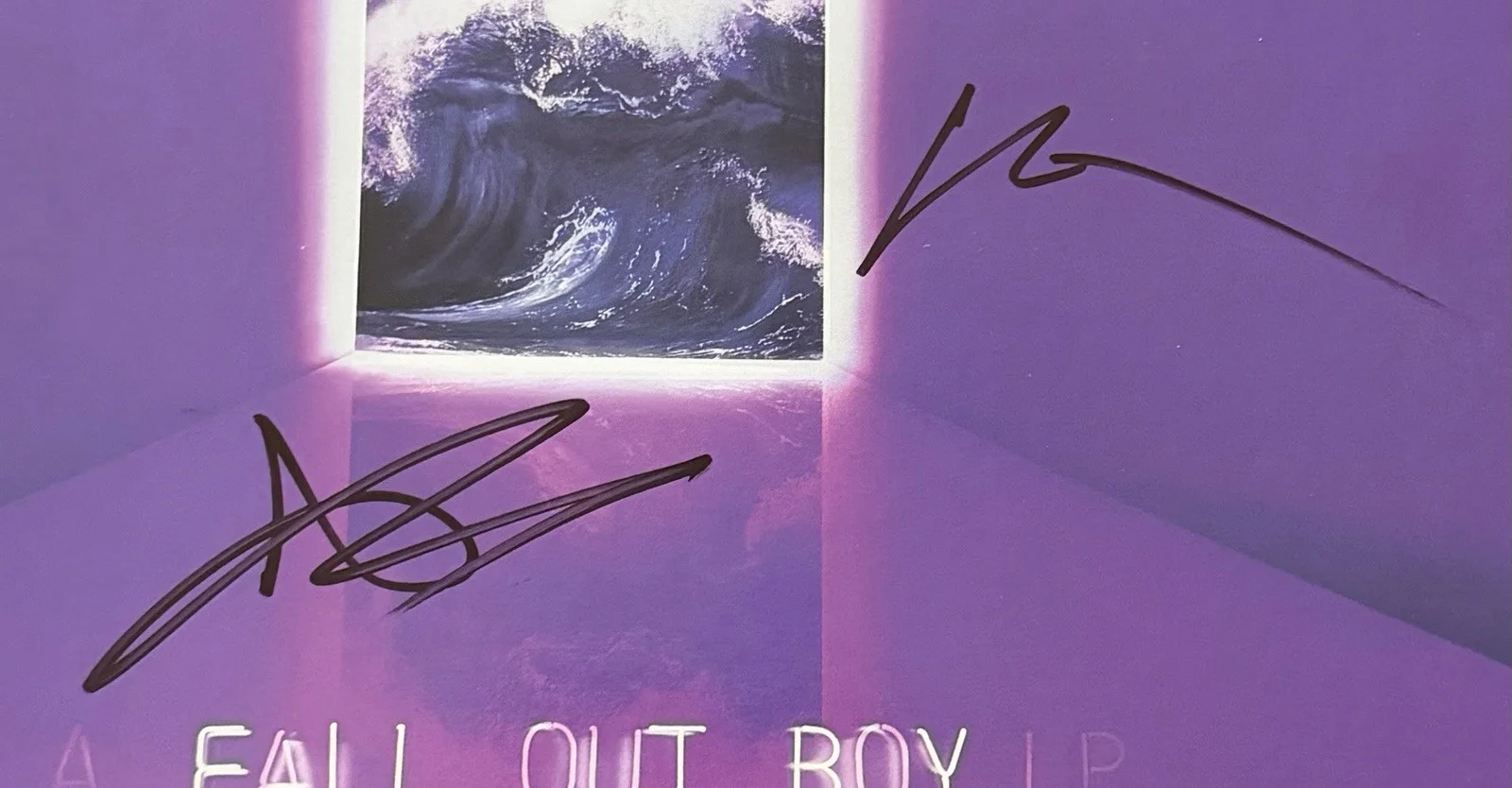 FALL OUT BOY SIGNED MANIA VINYL RECORD PATRICK STUMP + ANDY HURLEY w/JSA COA!, изображение 2