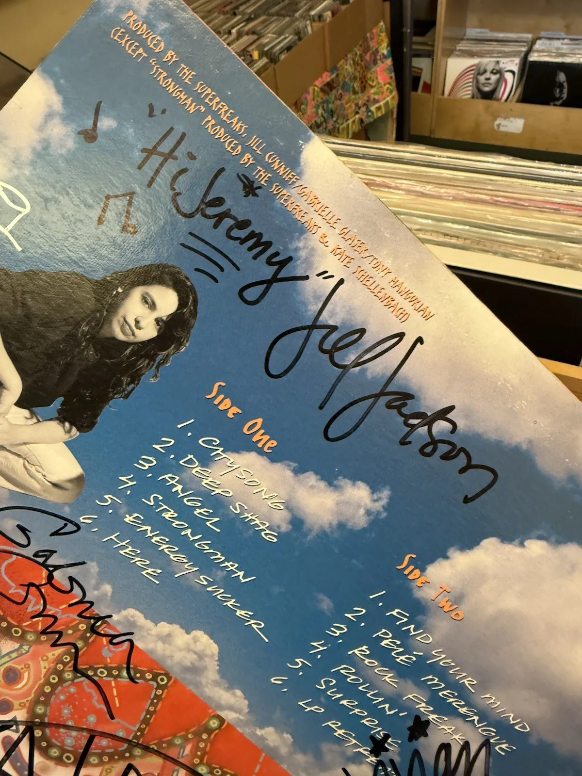 Luscious Jackson Natural Ingredients 1994 Blue LP SIGNED BY ALL MEMBERS, image 3