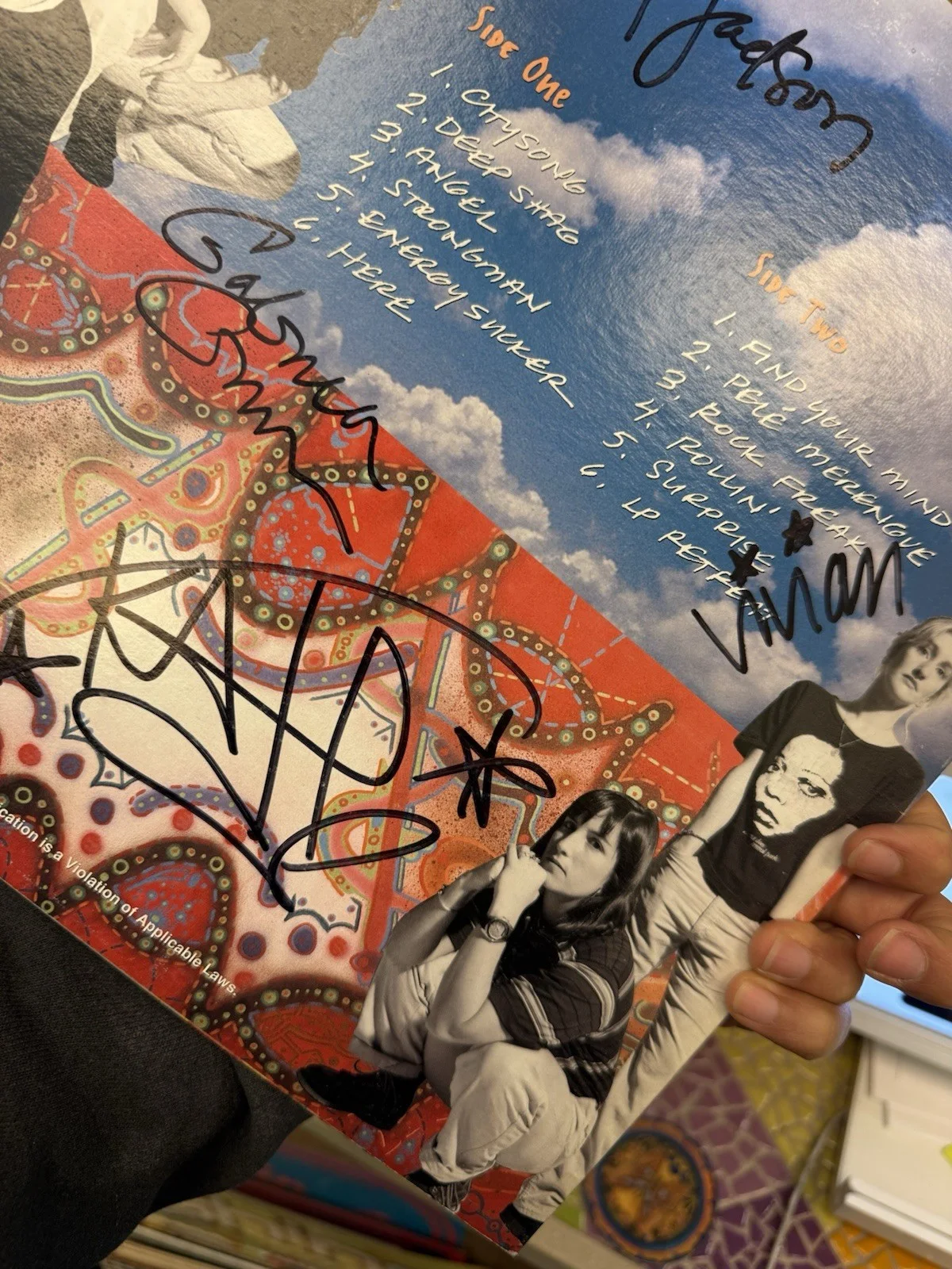 Luscious Jackson Natural Ingredients 1994 Blue LP SIGNED BY ALL MEMBERS, image 4