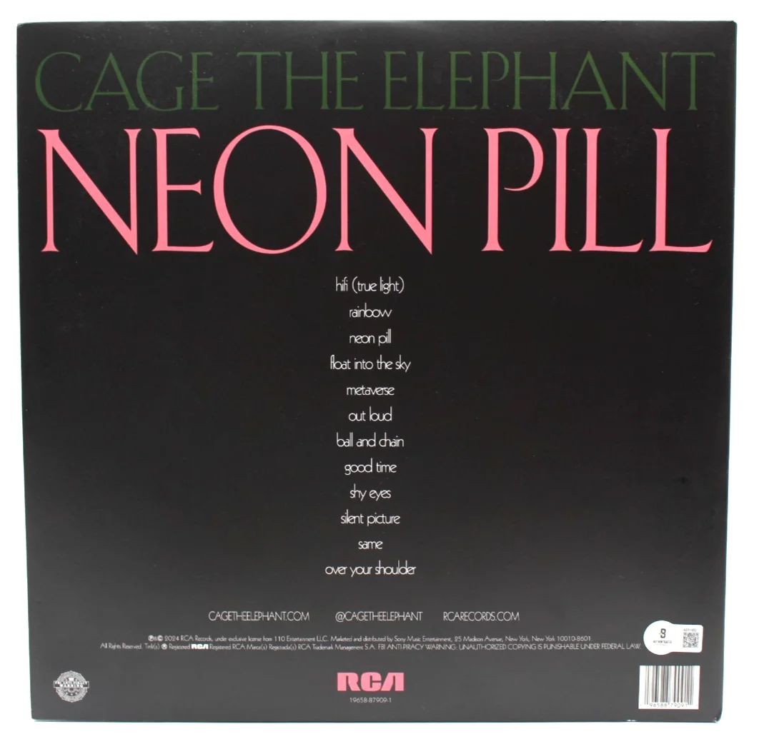 Cage The Elephant Neon Pill Signed Record Album Vinyl W/Beckett LOA AE61952, изображение 3