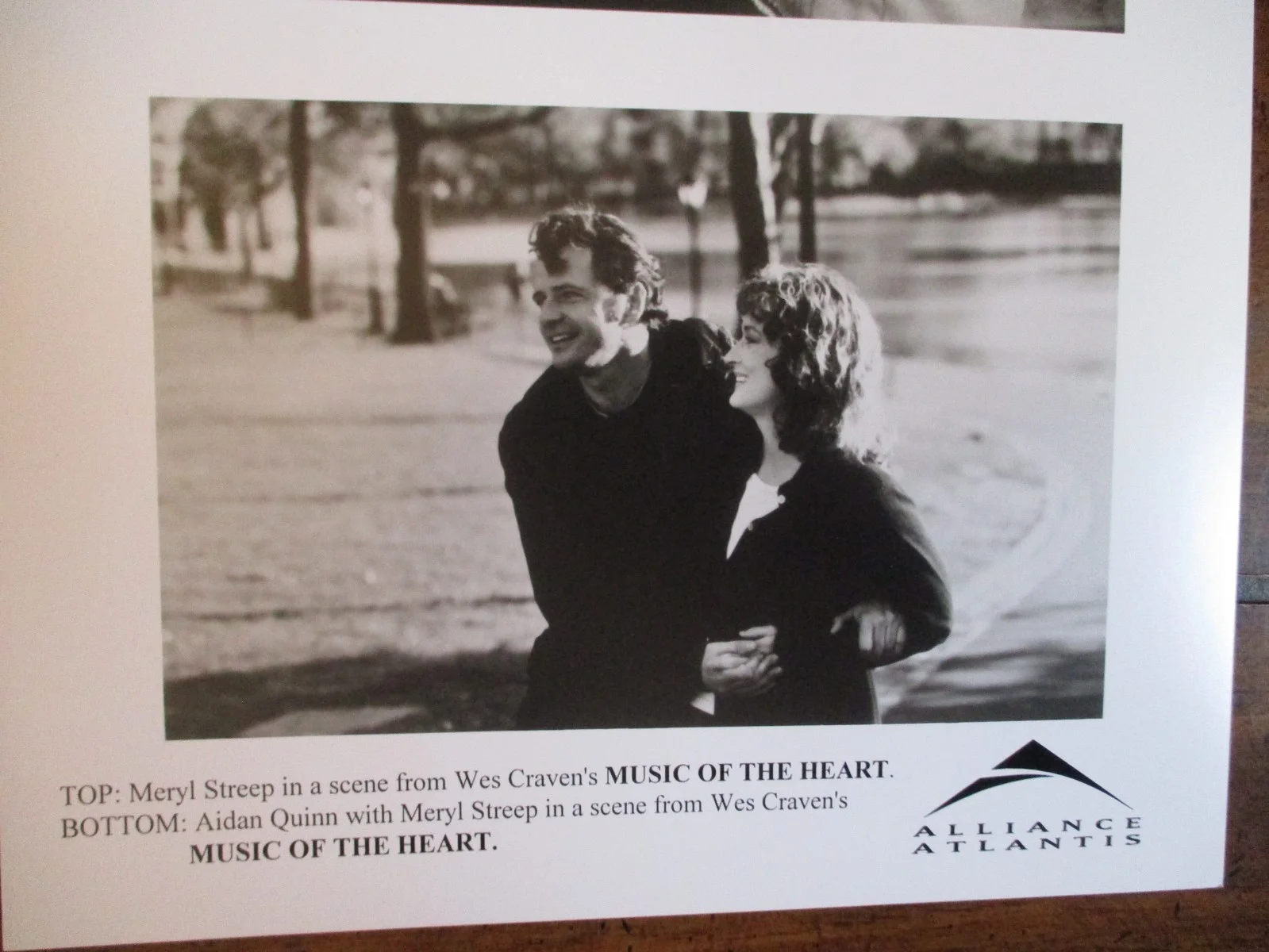 Aidan Quinn/Meryl Streep("MUSIC OF THE HEART")1999 8 x 10 Black & White Photo, изображение 2