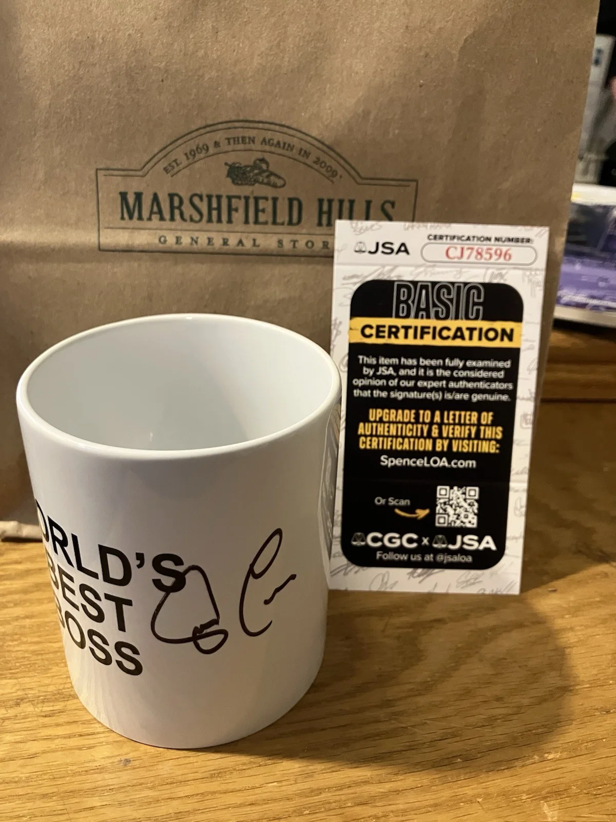 Steve Carell — Steve Carell Signed World's Best Boss Mug JSA COA The Office Michael Scott RARE