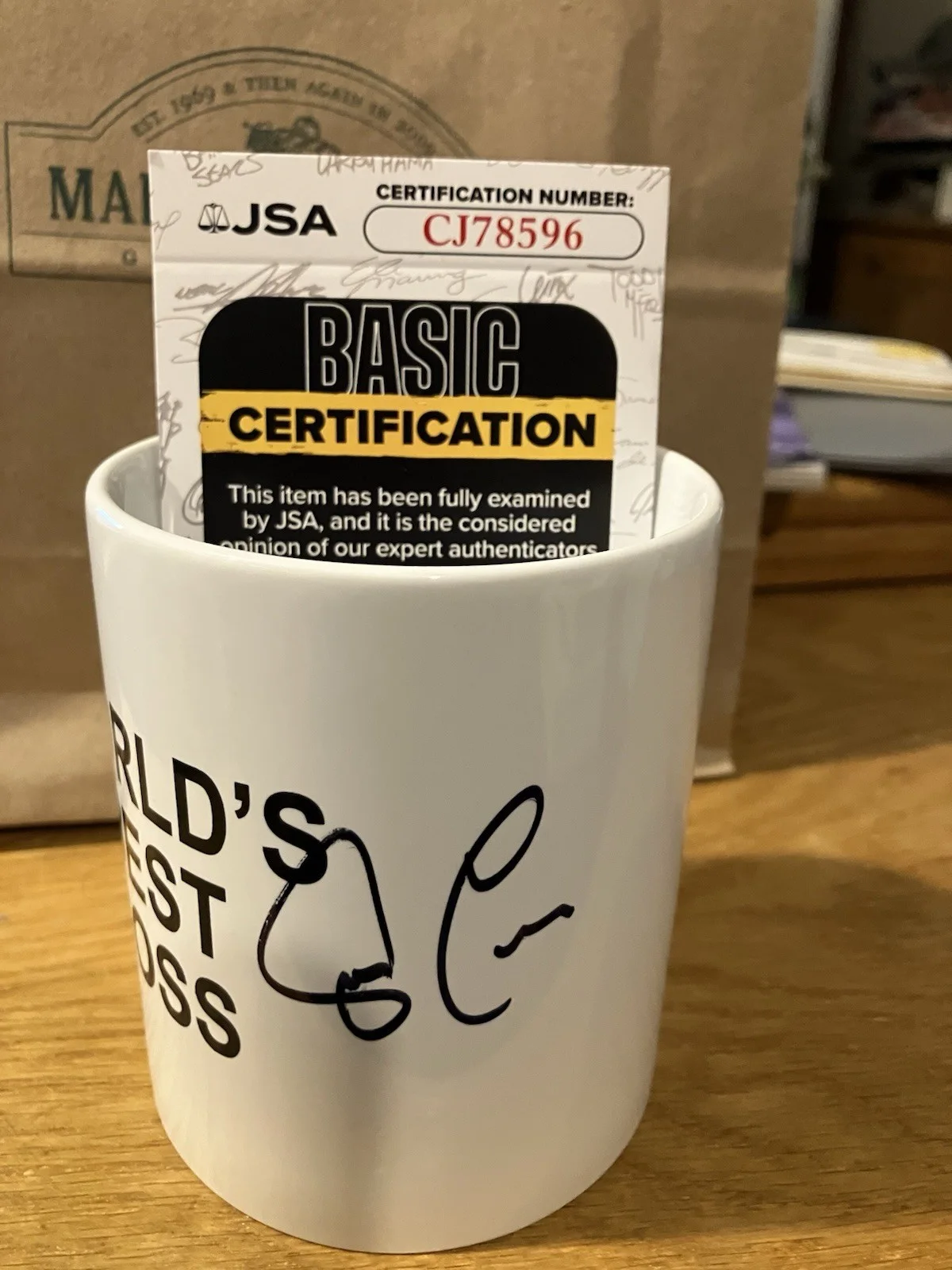 Steve Carell — Steve Carell Signed World's Best Boss Mug JSA COA The Office Michael Scott RARE, изображение 3