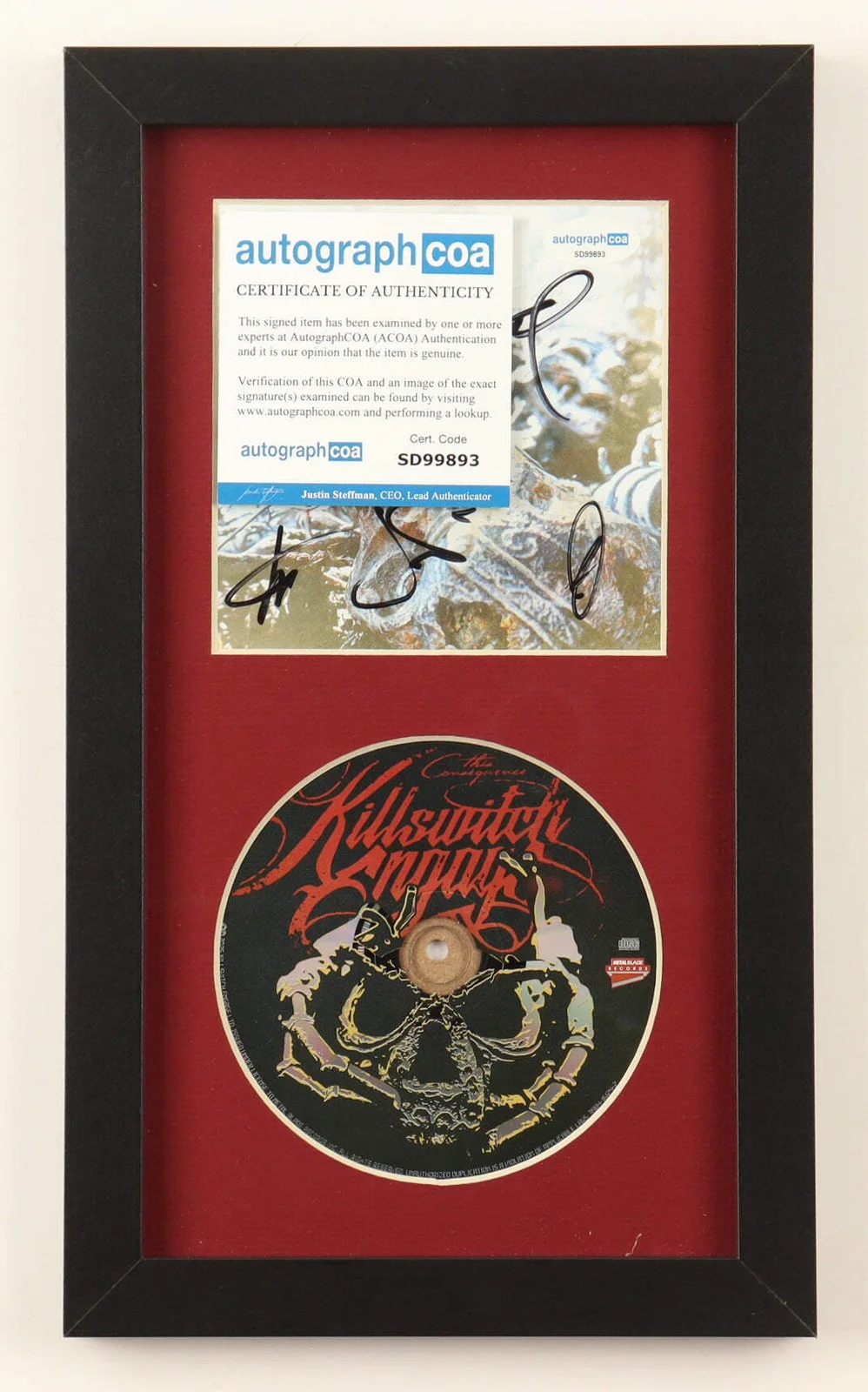 This Consequence — "This Consequence" Custom Framed CD Insert Display Band-Signed (ACOA) By (5) wit, image 2