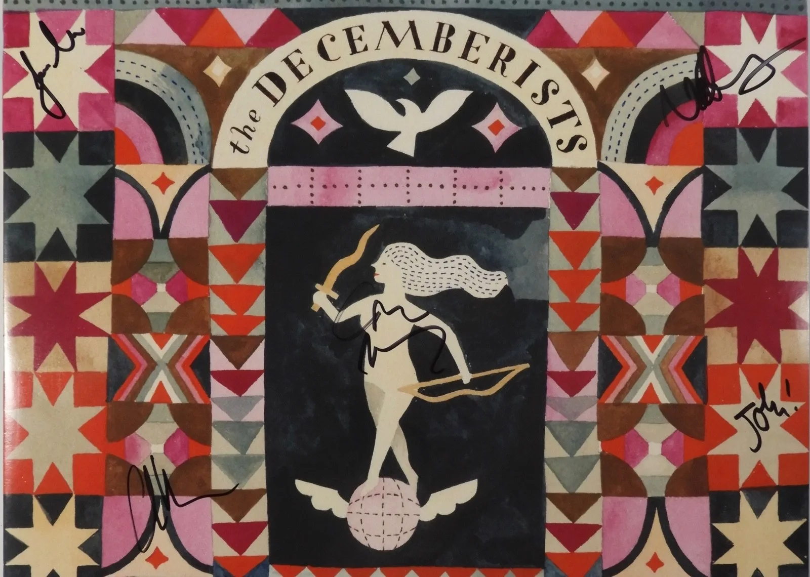 The Decemberists Signed Autograph JSA Album Record Vinyl What A Terrible World, изображение 2