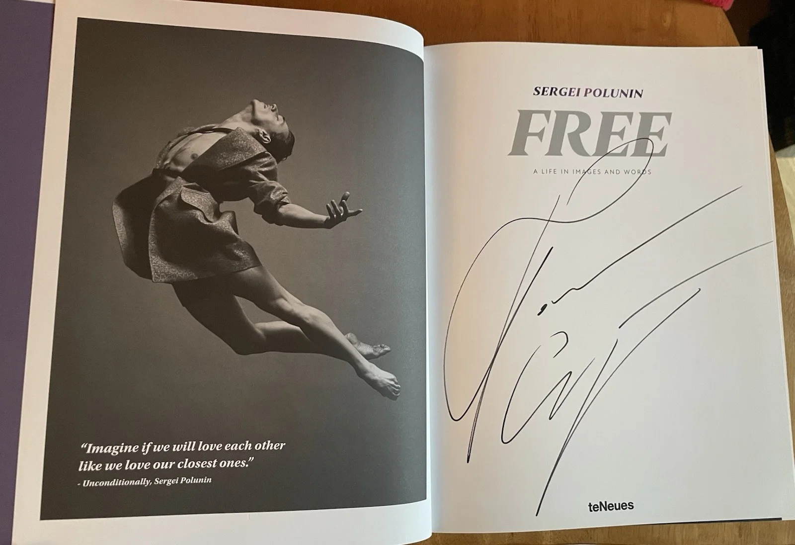 Dancer Sergei Polunin Autograph Book "FREE" A Life In Images and Words HC - NEW, image 4