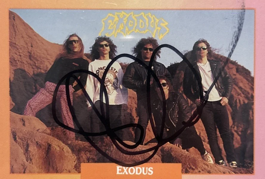 Steve Souza Exodus Music Star Signed Autographed 1991 Rockcards Card W COA, изображение 2