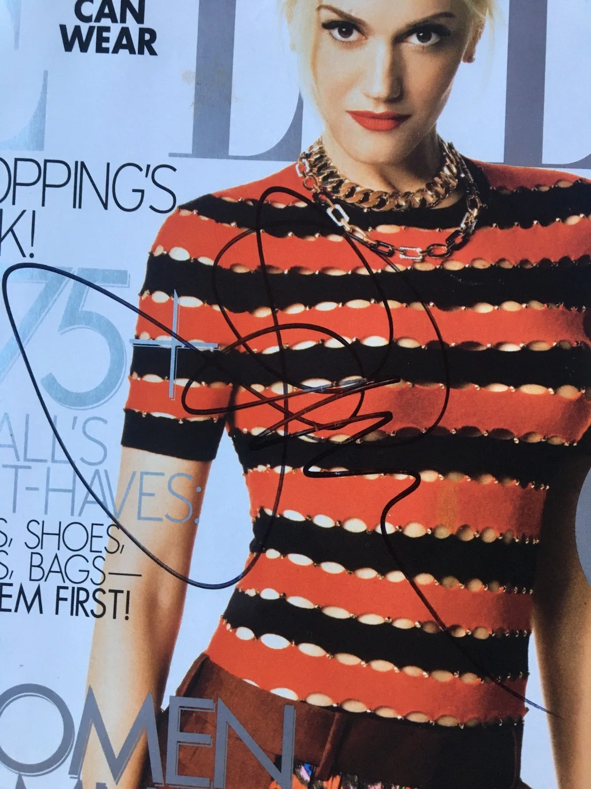 Gwen Stefani Signed Elle Magazine Cover JSA COA RARE AUTOGRAPH !! No CD Vinyl, изображение 2