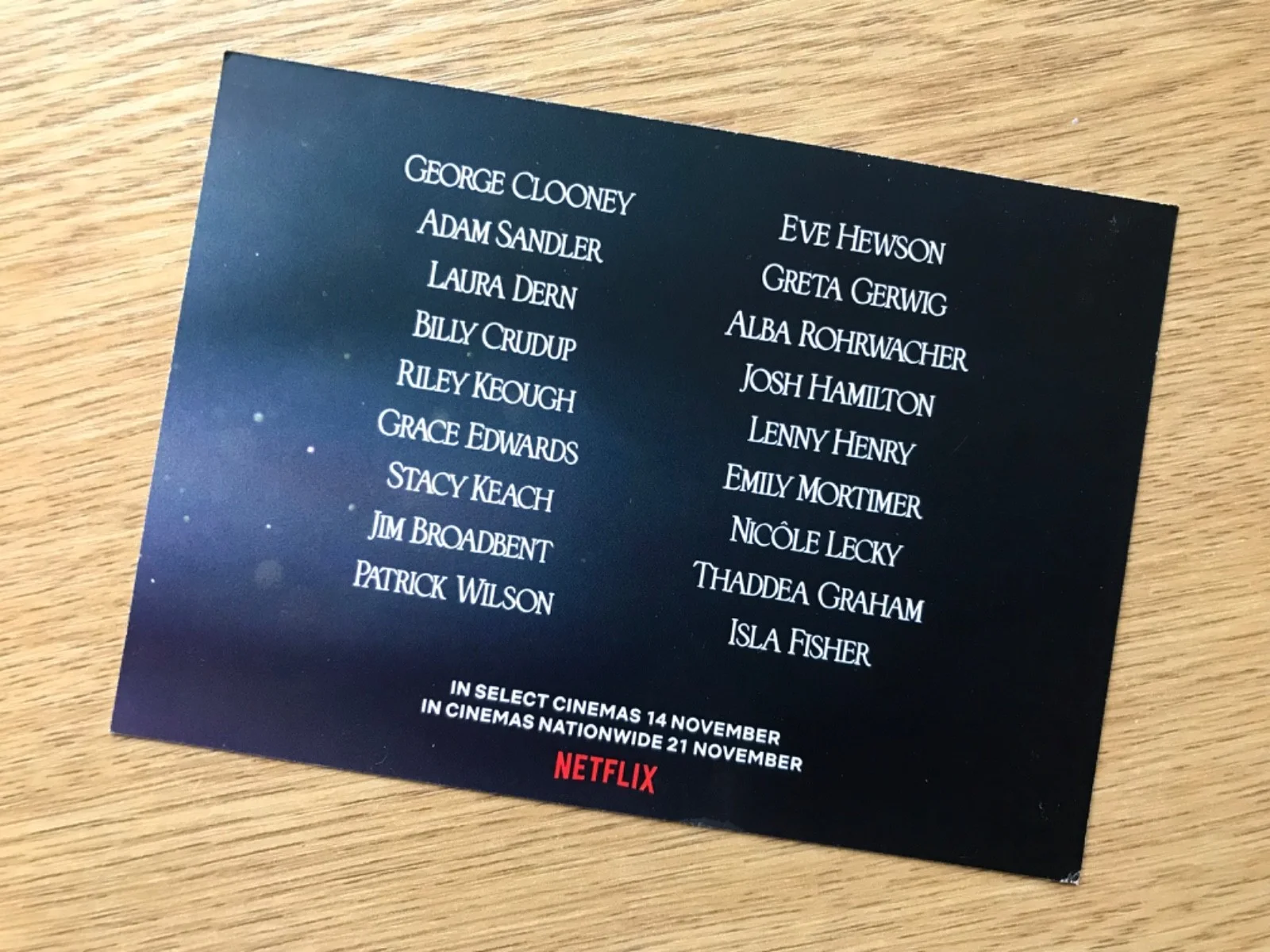 New Jay Kelly (2025 Noah Baumbach / George Clooney Movie) PROMO POSTCARD / FLYER, изображение 2