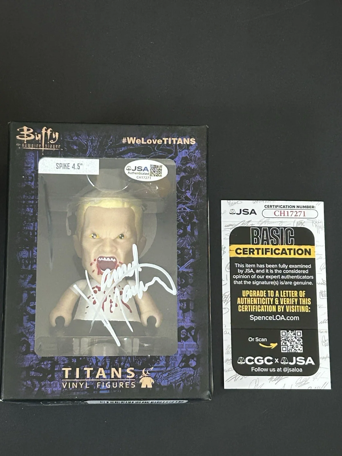 James Marsters — JAMES MARSTERS 'SPIKE' BUFFY THE VAMPIRE Signed SLAYER TITAN VINYL FIGURE JSA