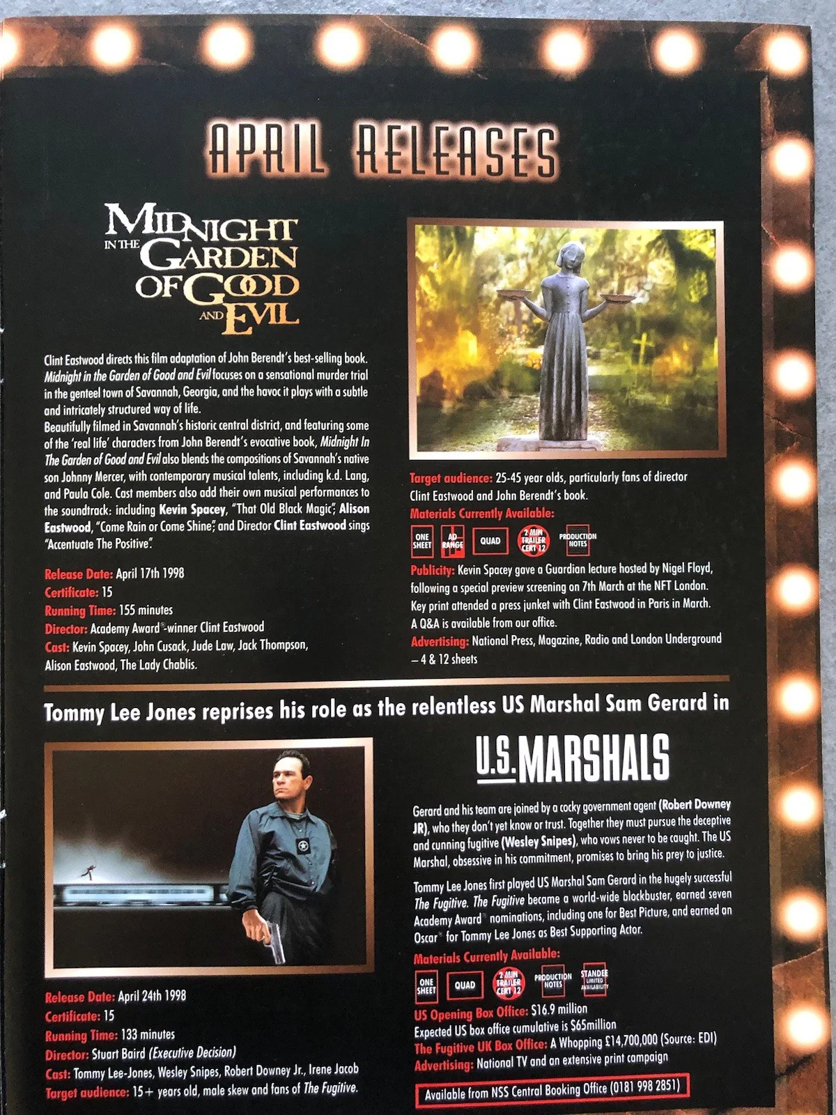 Cinema Press Pack - Warners Monthly Newsletter - No 1 April 1998 - Movies, изображение 3