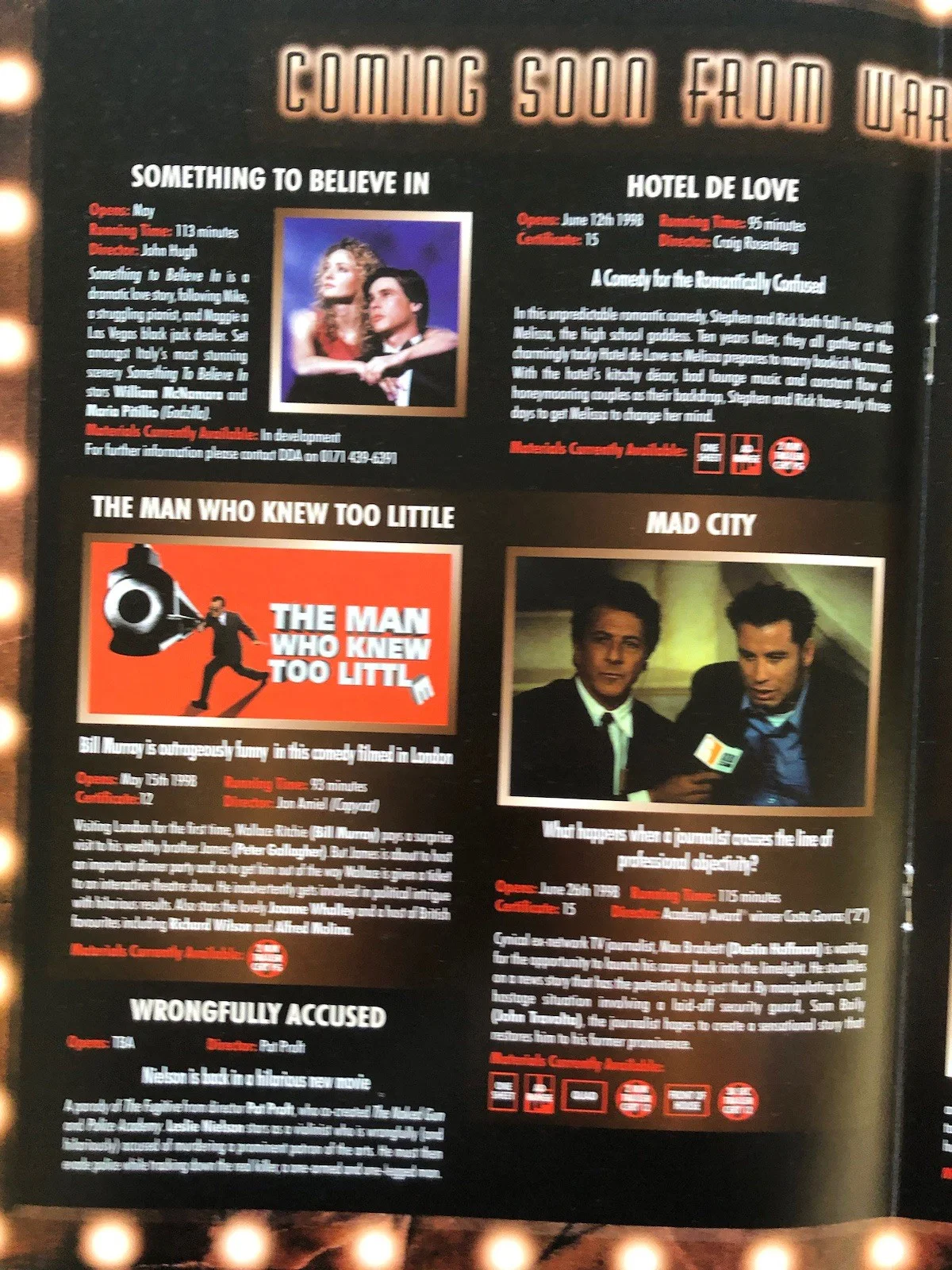 Cinema Press Pack - Warners Monthly Newsletter - No 1 April 1998 - Movies, изображение 4