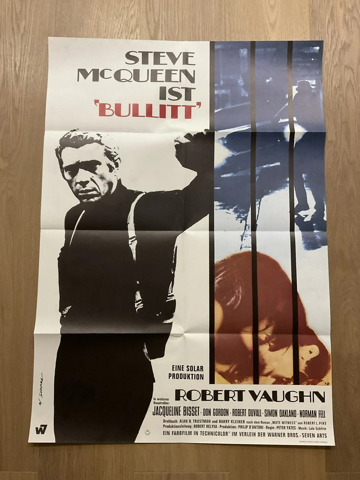 Bullitt (1968), Original German Movie Poster, image 2