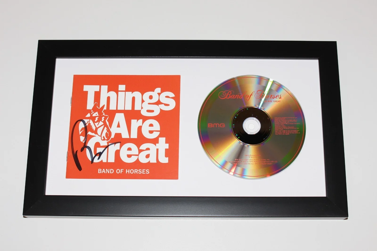 BEN BRIDWELL SIGNED FRAMED BAND OF HORSES 'THINGS ARE GREAT' CD COVER ALBUM COA, изображение 2