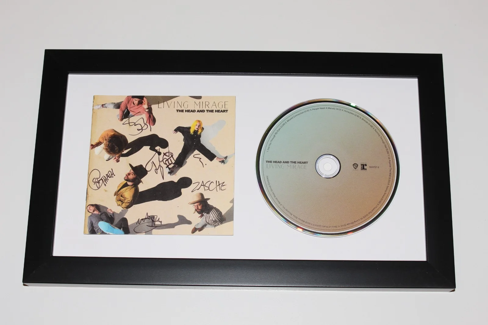 THE HEAD AND THE HEART BAND SIGNED FRAMED 'LIVING MIRAGE' CD COVER ALBUM COA, изображение 2